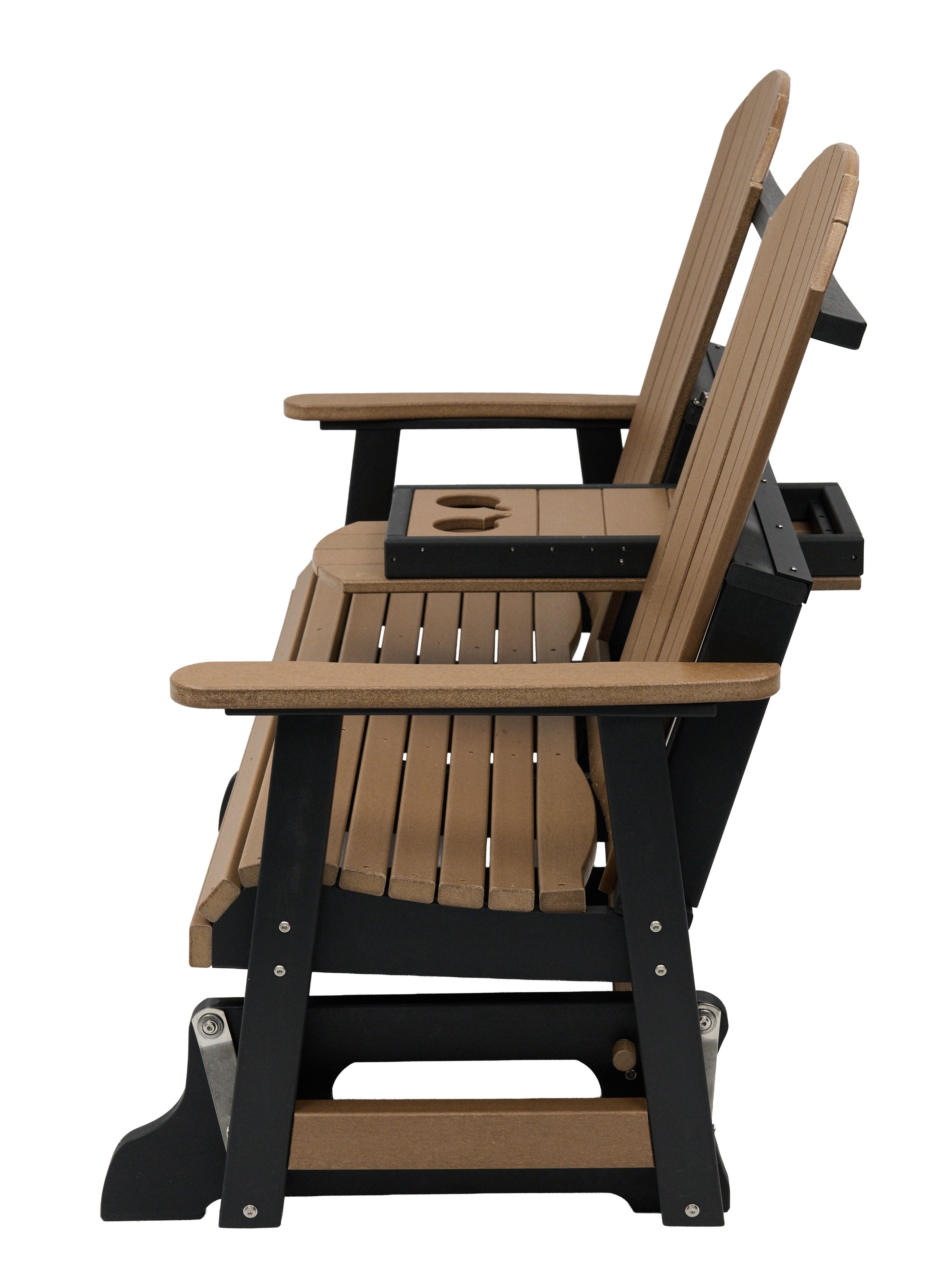 Classic Adirondack 5'ft Glider Console with Cupholders