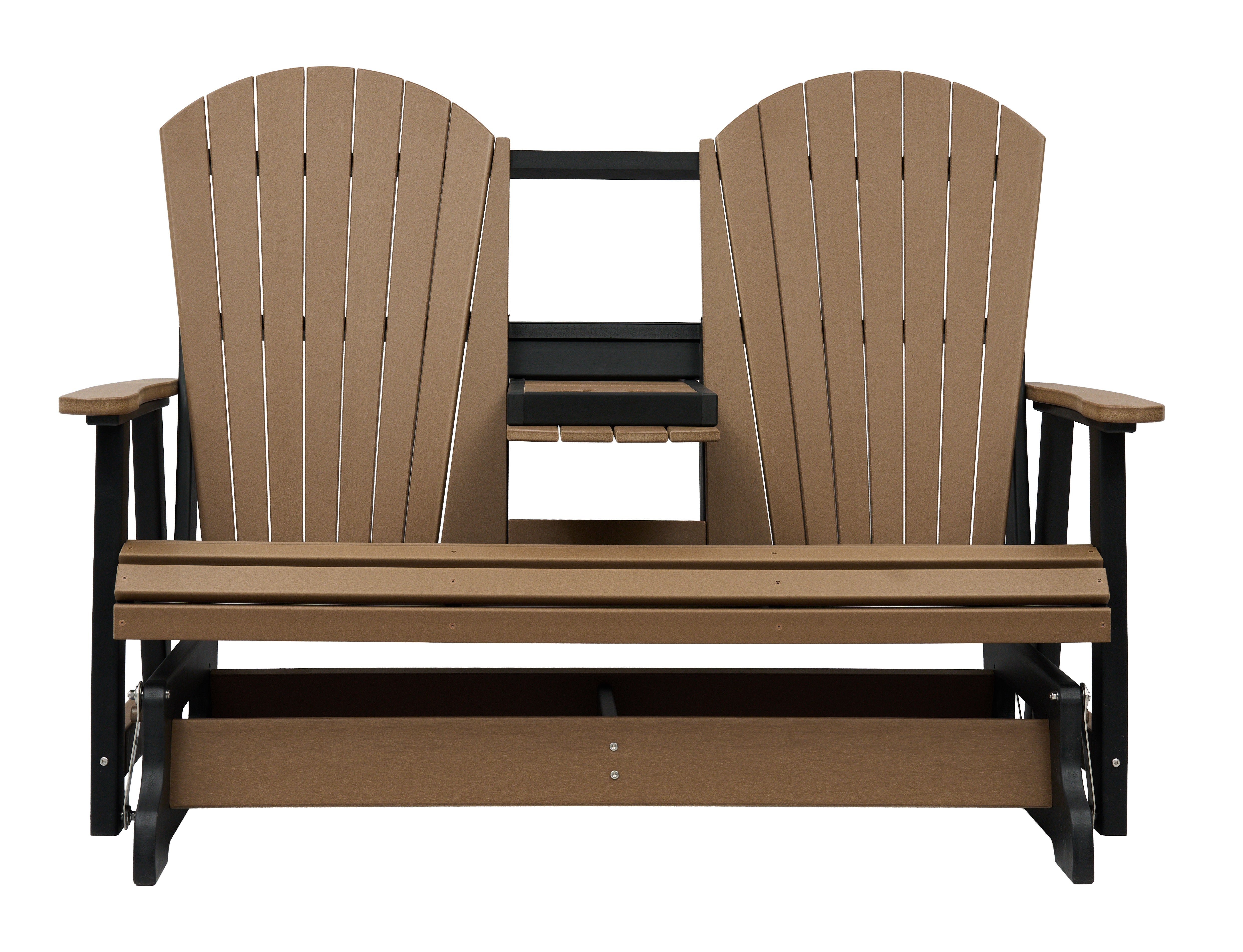 Classic Adirondack 5'ft Glider Console with Cupholders