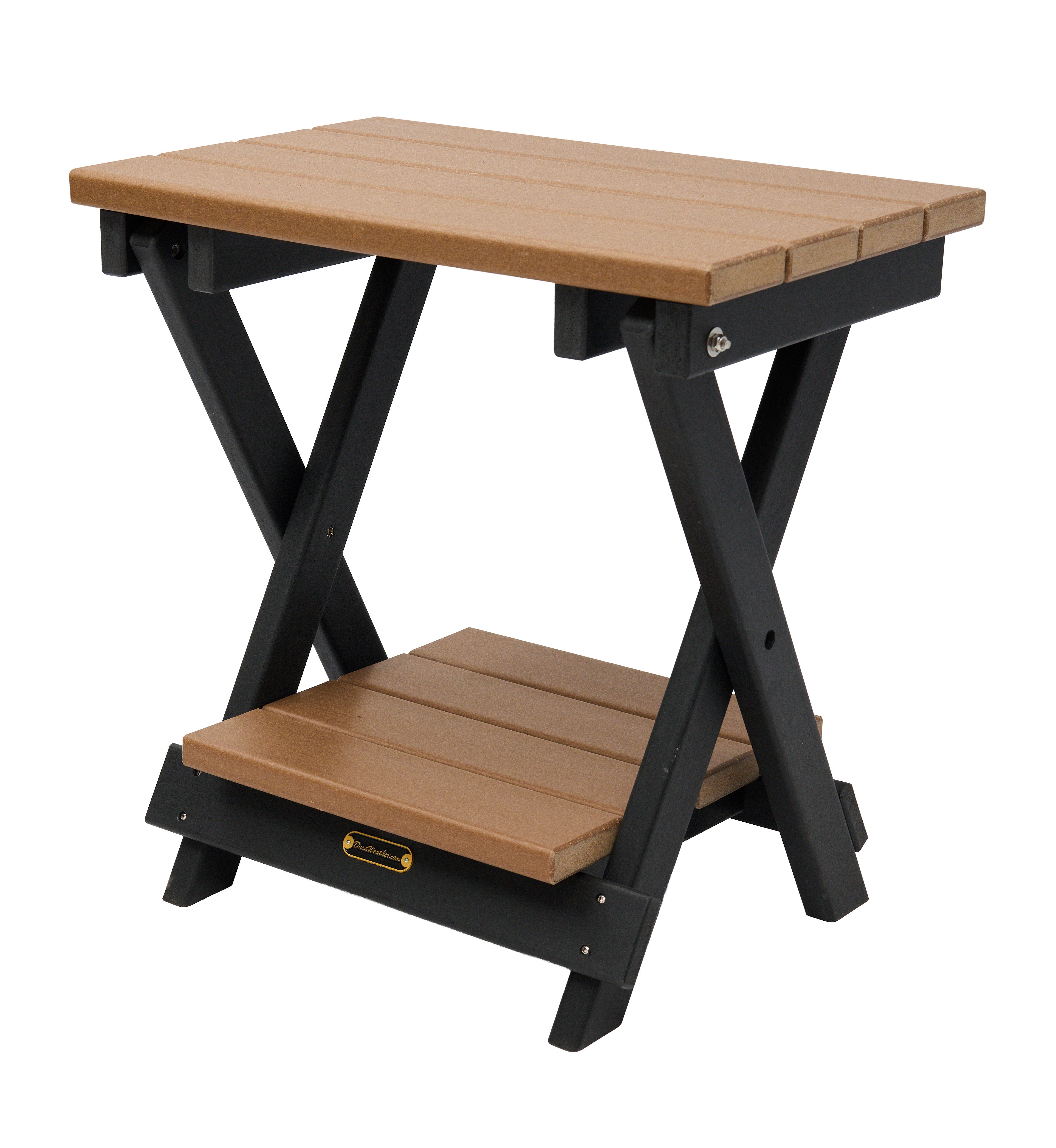Set of 2 Classic Adirondack Single Gliders With Folding End Table