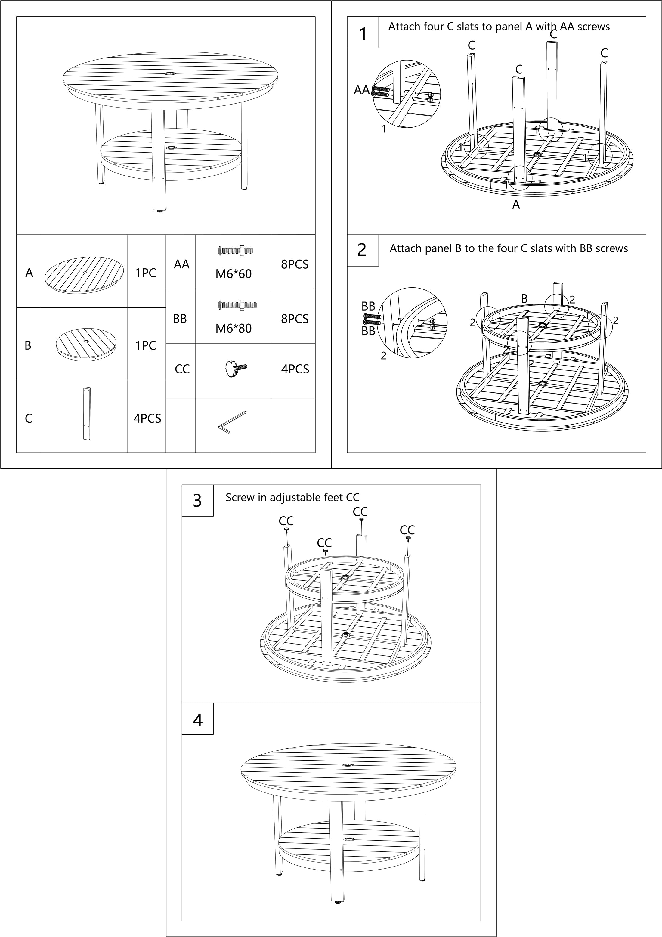5-Piece Outdoor Dining Table Set