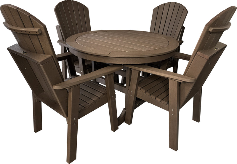 polywood adirondack outdoor dining set brown