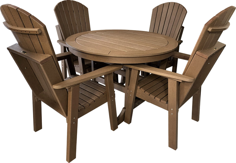 polywood adirondack outdoor dining set mahogany