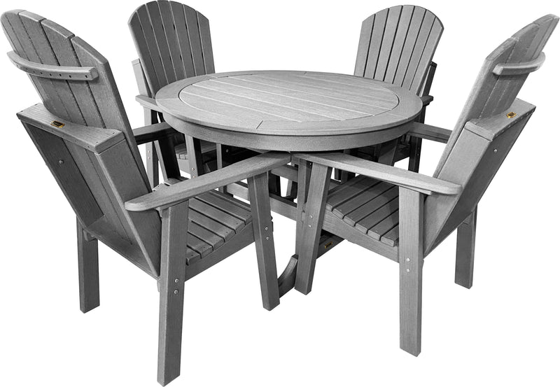 polywood adirondack outdoor dining set light grey
