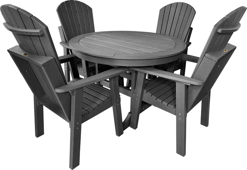 polywood adirondack outdoor dining set grey