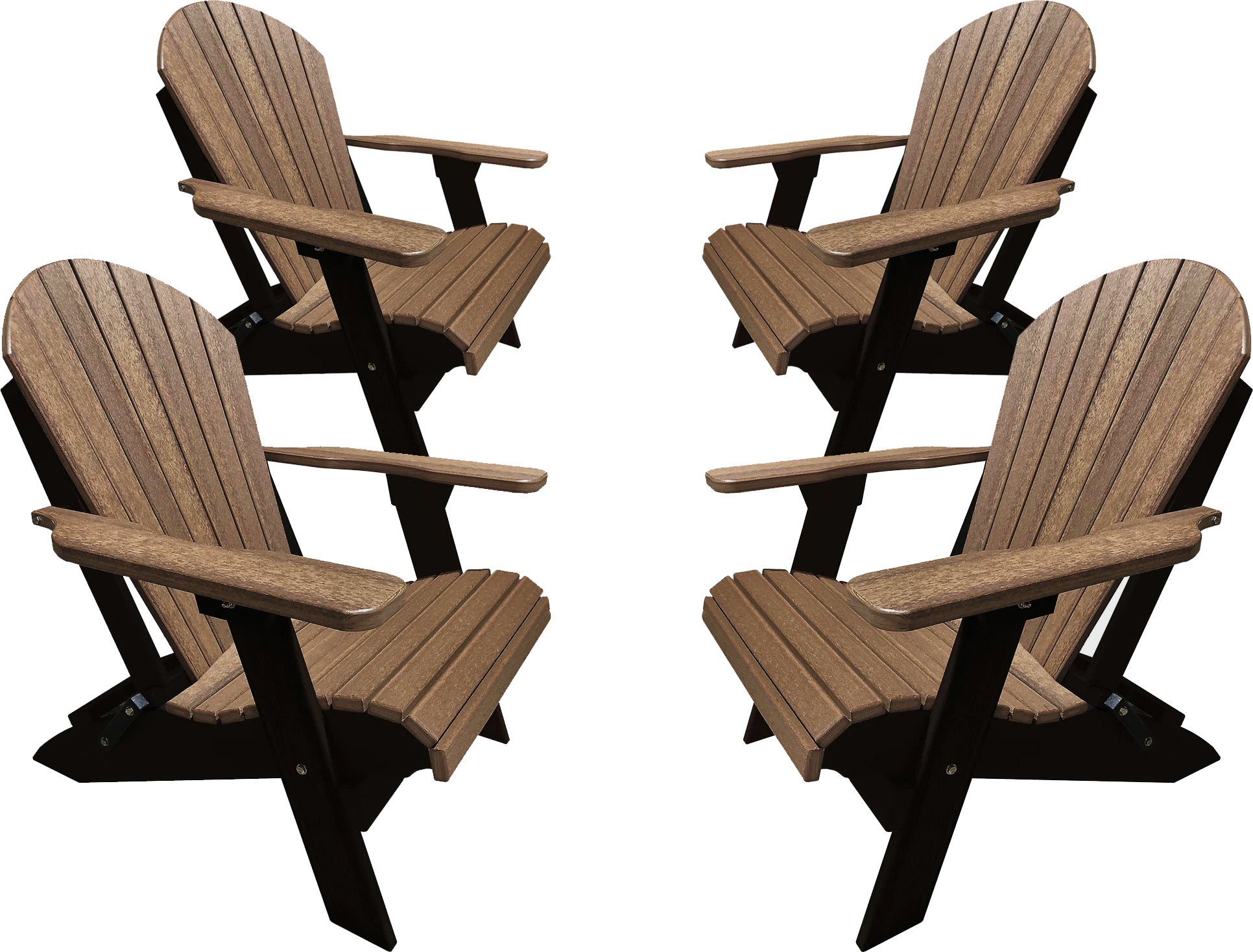 DURAWEATHER POLY® Folding Adirondack Chairs Set of 4 King-Size