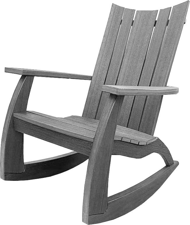 DuraWeather Poly Modern Curve Adirondack Rocking Chair