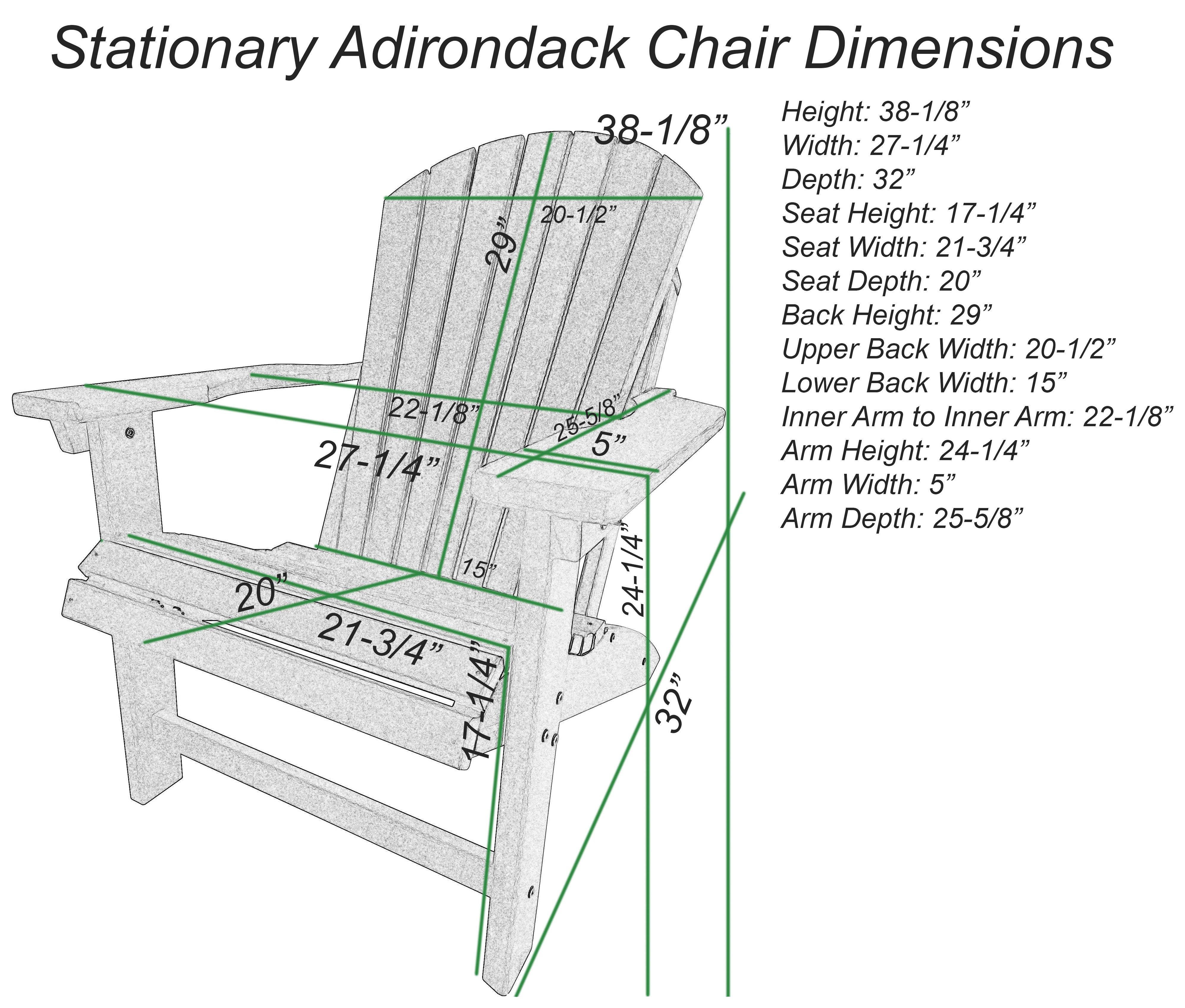 DURAWEATHER POLY® Stationary Adirondack Chair King Size