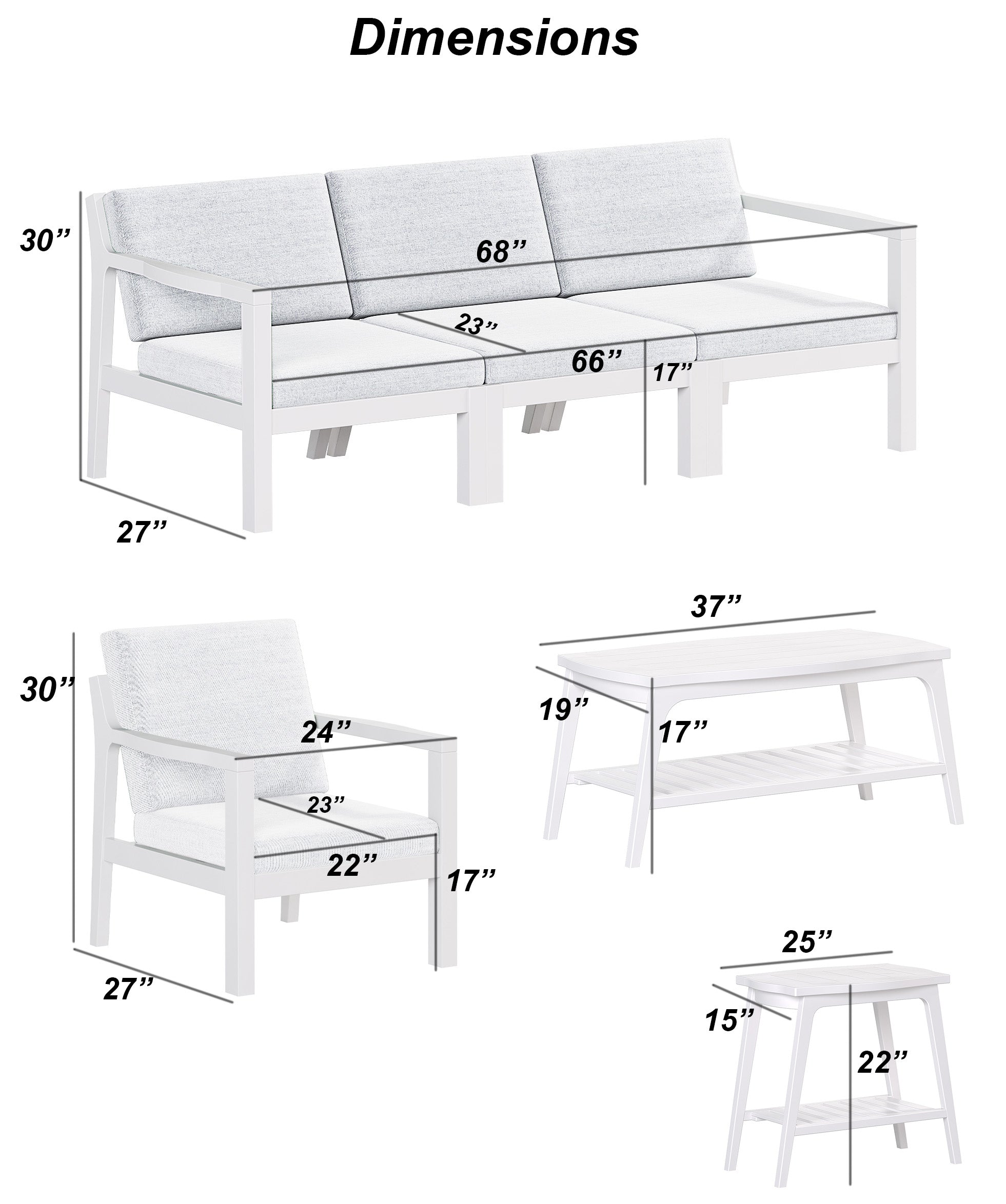 4-Piece Mayfair Outdoor Lounge Set Sunbrella® Fabric