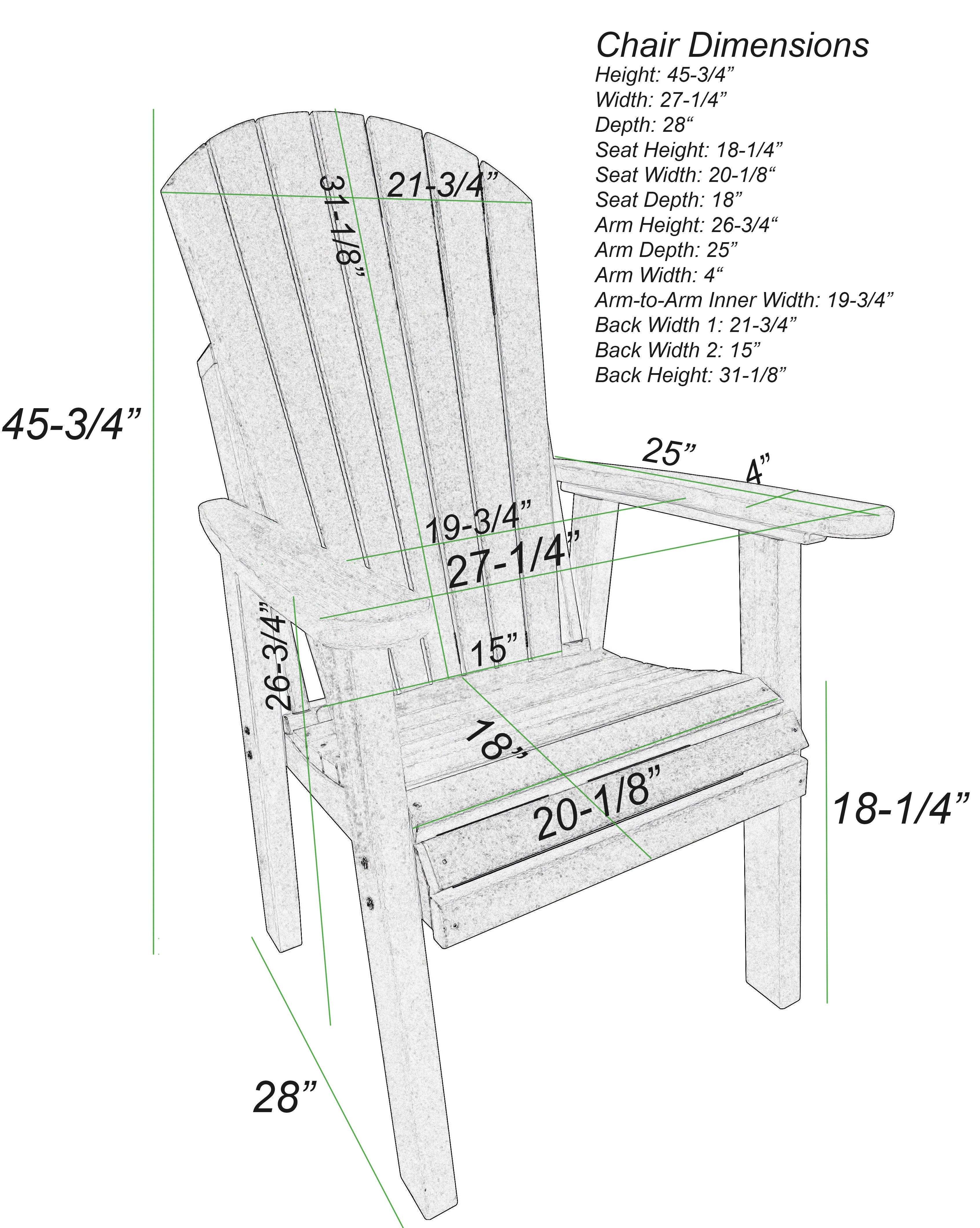 DURAWEATHER POLY® 3-Piece Adirondack Bistro Dining Table Set