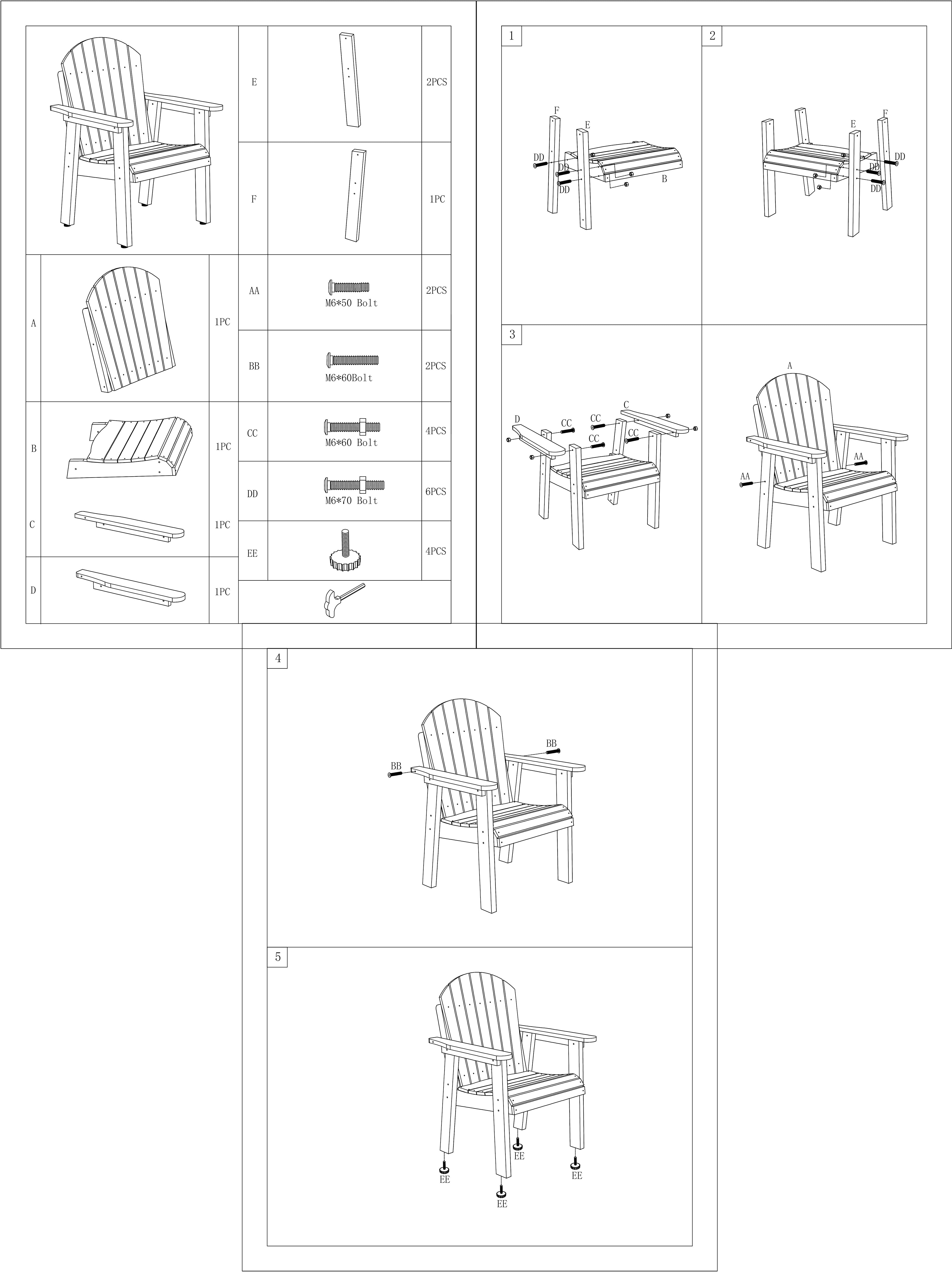 DURAWEATHER POLY® 5-Piece Outdoor Dining Table Set