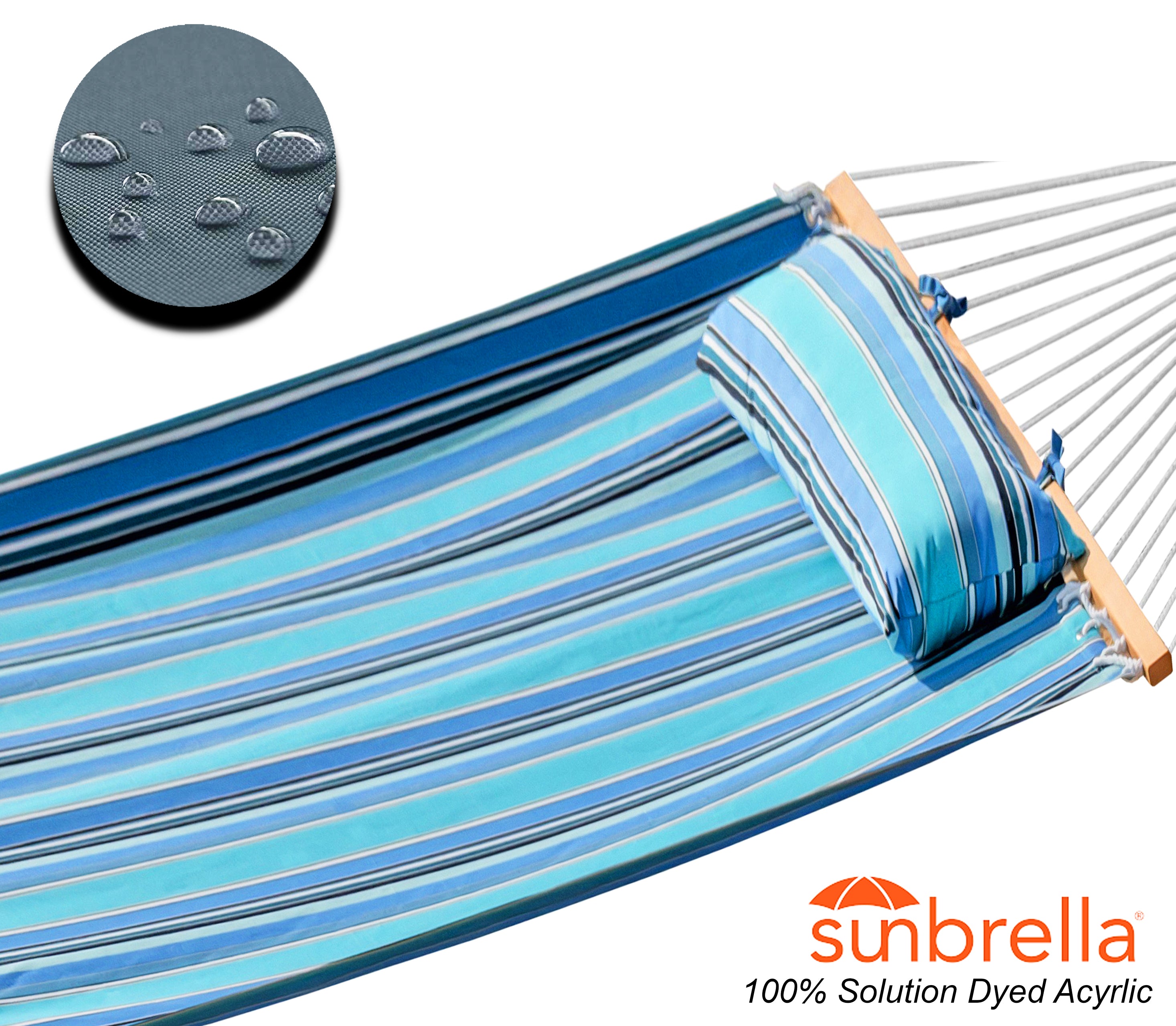 DURAWEATHER POLY® Hammock with Steel Stand and Pillow in Sunbrella Fabrics