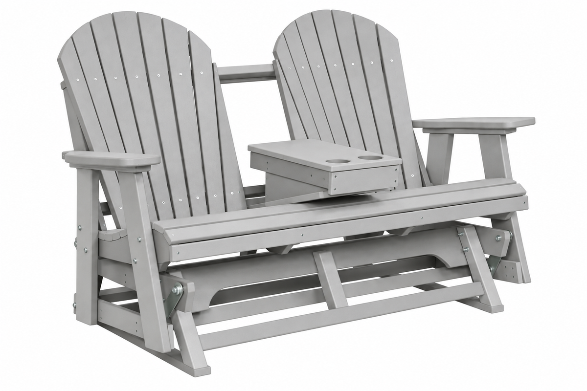 Adirondack 5'ft Glider With Flip-Down Console with Cupholders