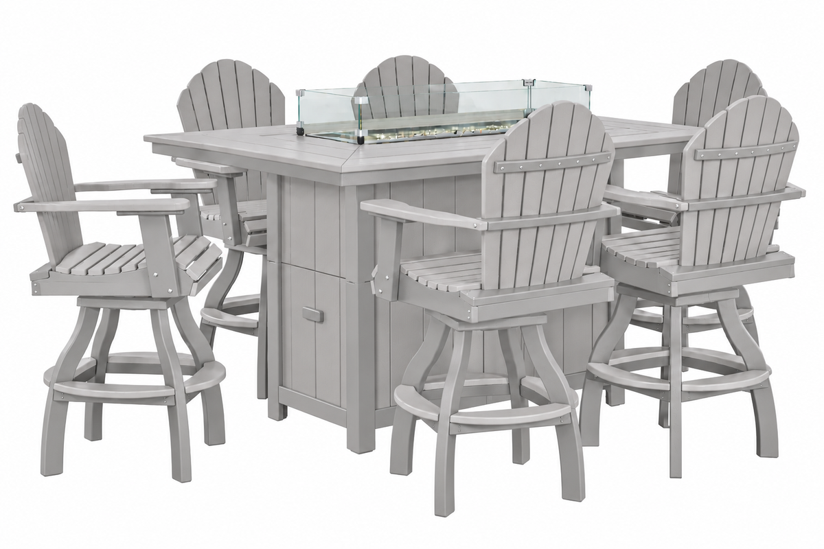 7-Piece Nantucket Counter Height Fire Pit Table Set