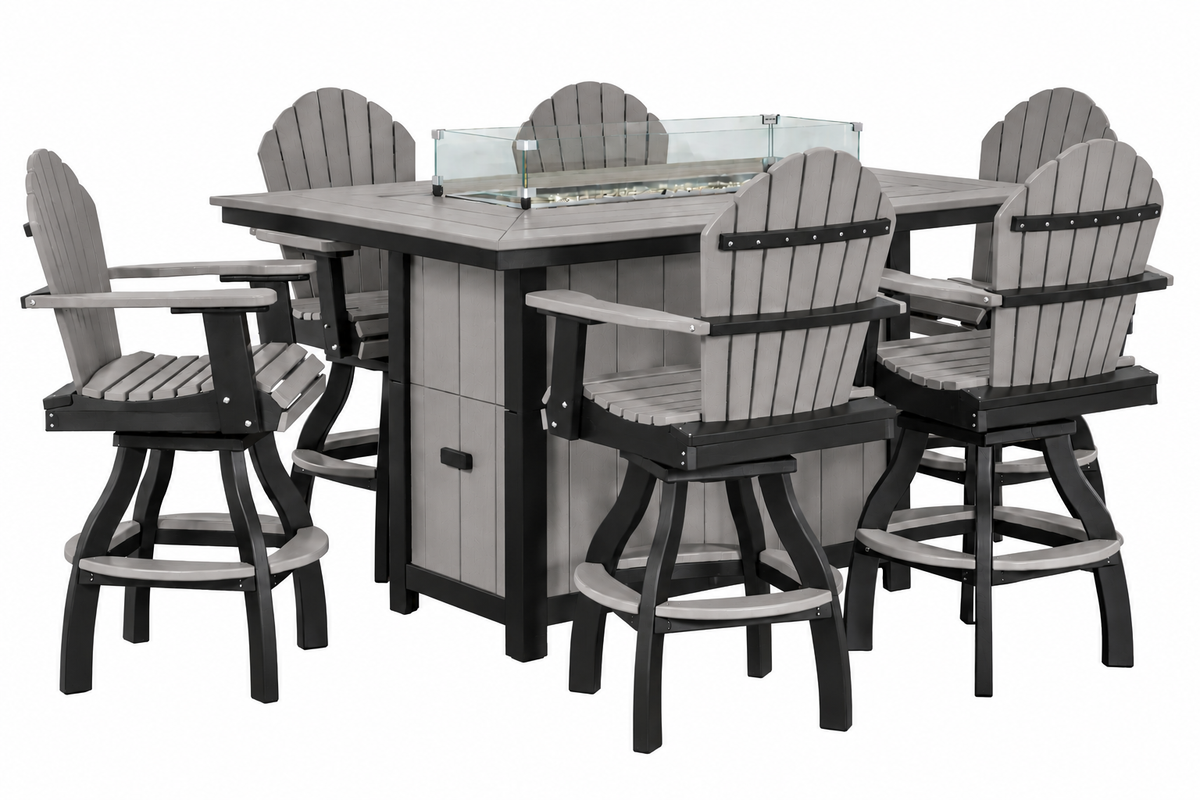 7-Piece Nantucket Counter Height Fire Pit Table Set