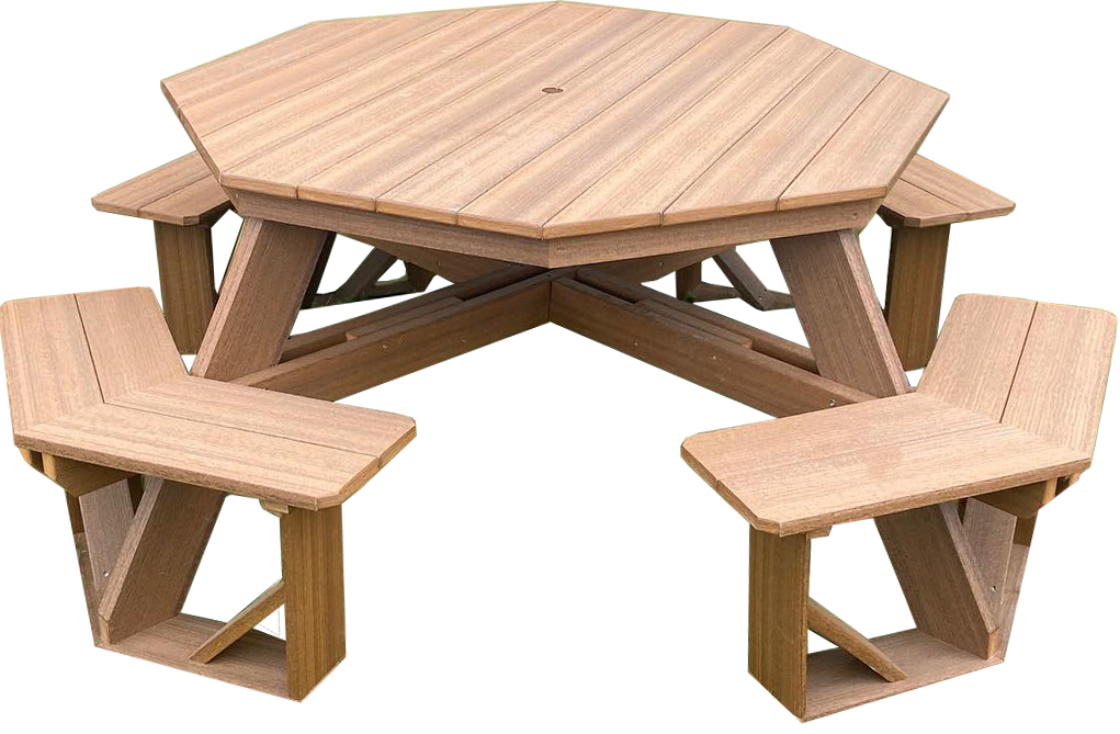 DURAWEATHER POLY® Picnic Table w/ Umbrella Hole Octagon