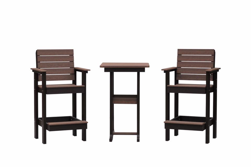 DURAWEATHER POLY® 3-Piece Contemporary Bistro Dining Table  Set Bar Height