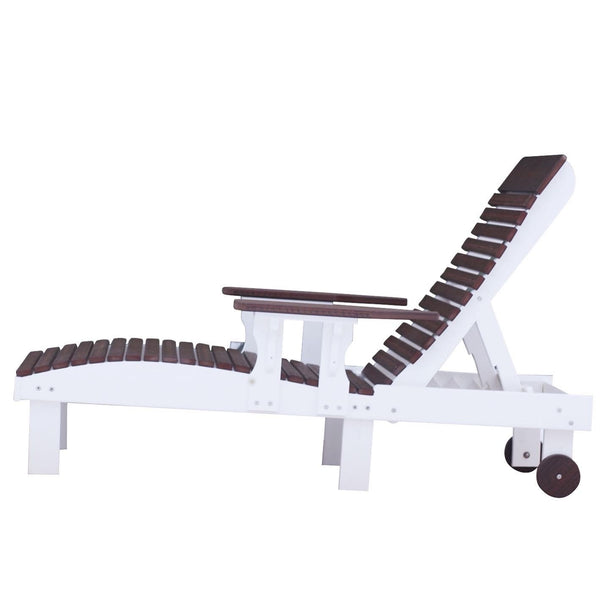 Traditional Chaise Lounge With Wheels And Adjustable Back