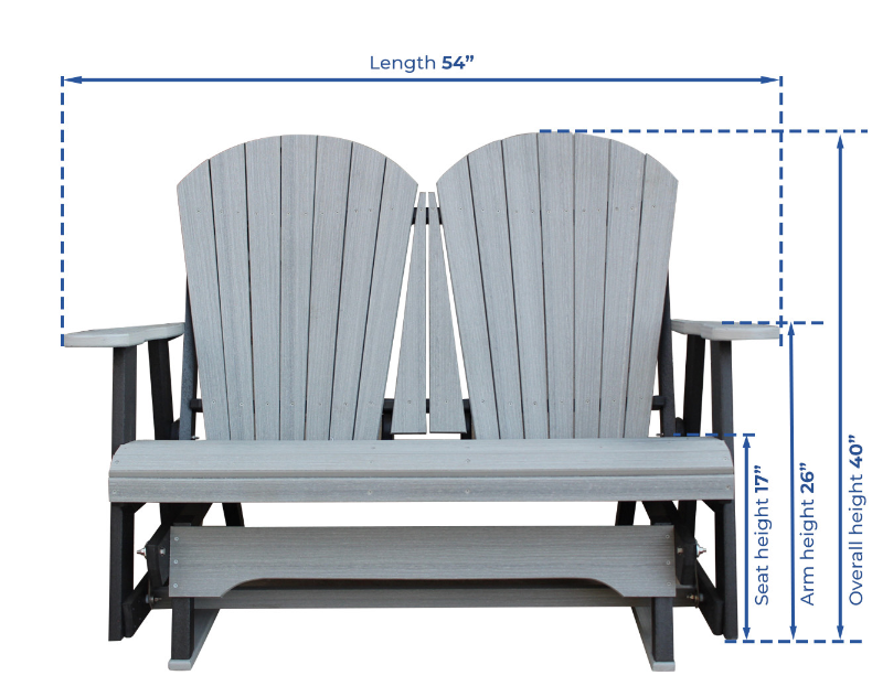 DuraWeather Poly Adirondack Loveseat Double Glider