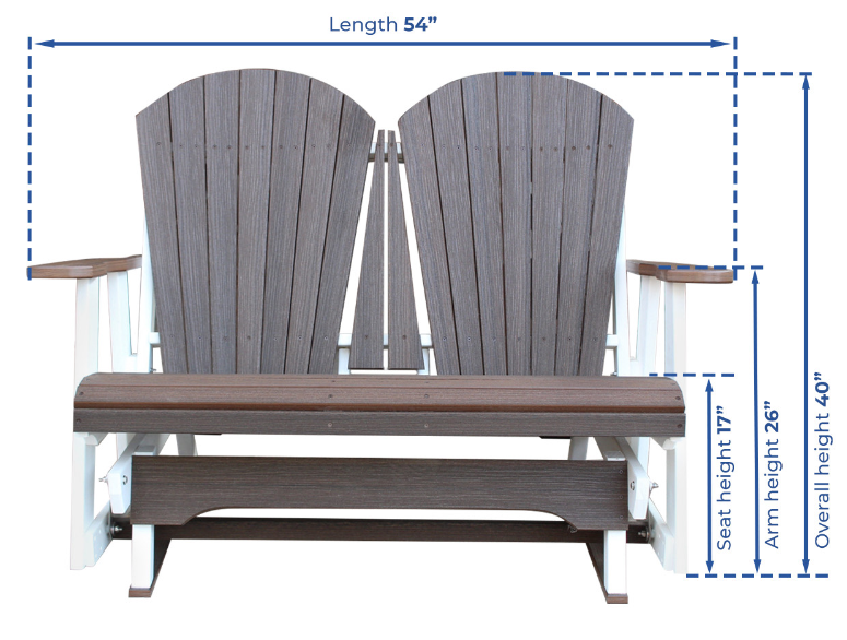 DuraWeather Poly Adirondack Loveseat Double Glider