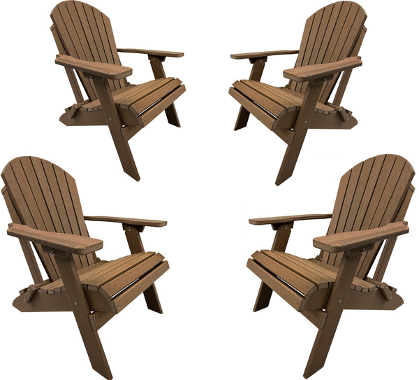 QUICK SHIP - Set of 4 DuraWeather Poly&reg; King Size Folding Adirondack Chair