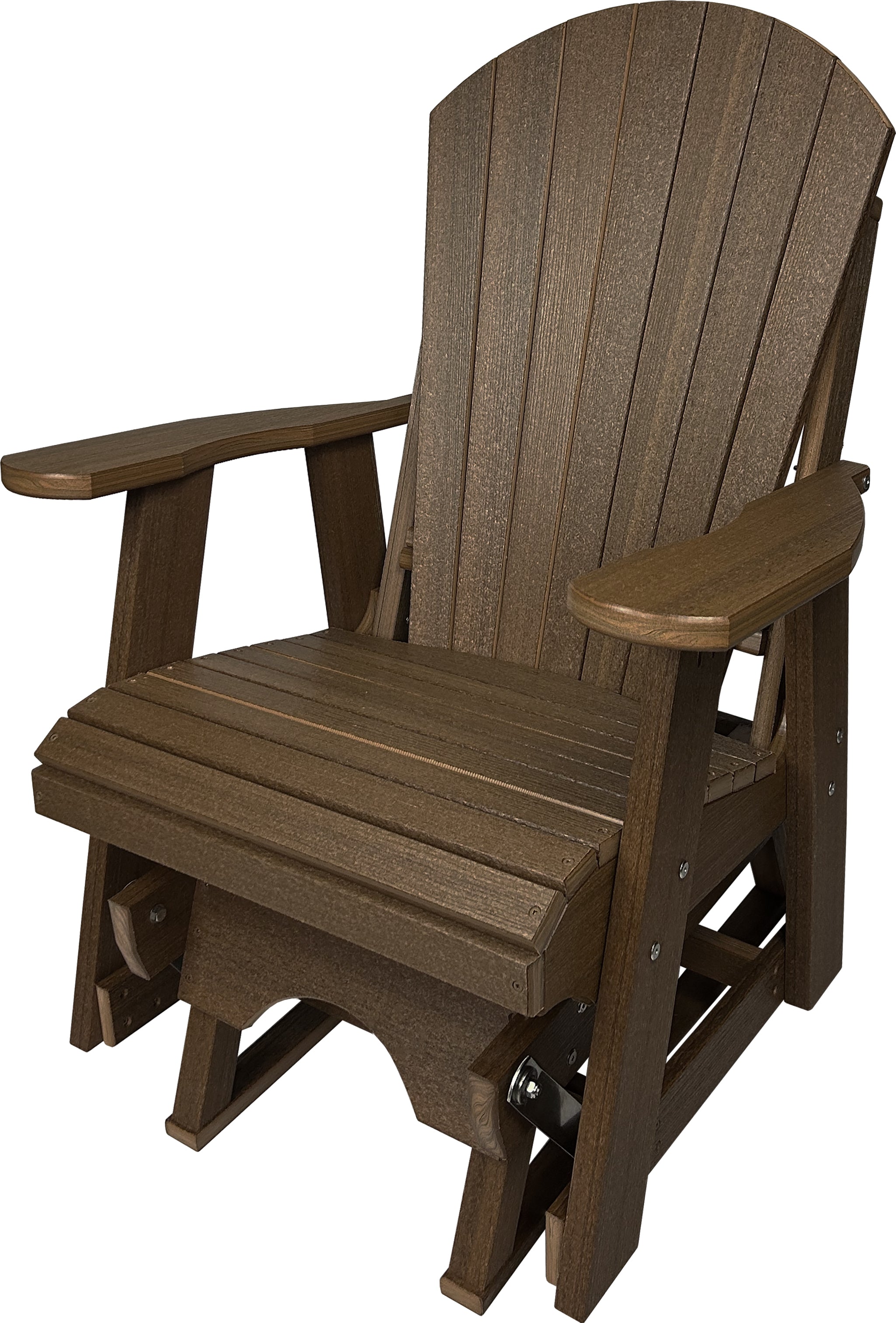 Set of 2 Adirondack Single Gliders With Two Tier End Table