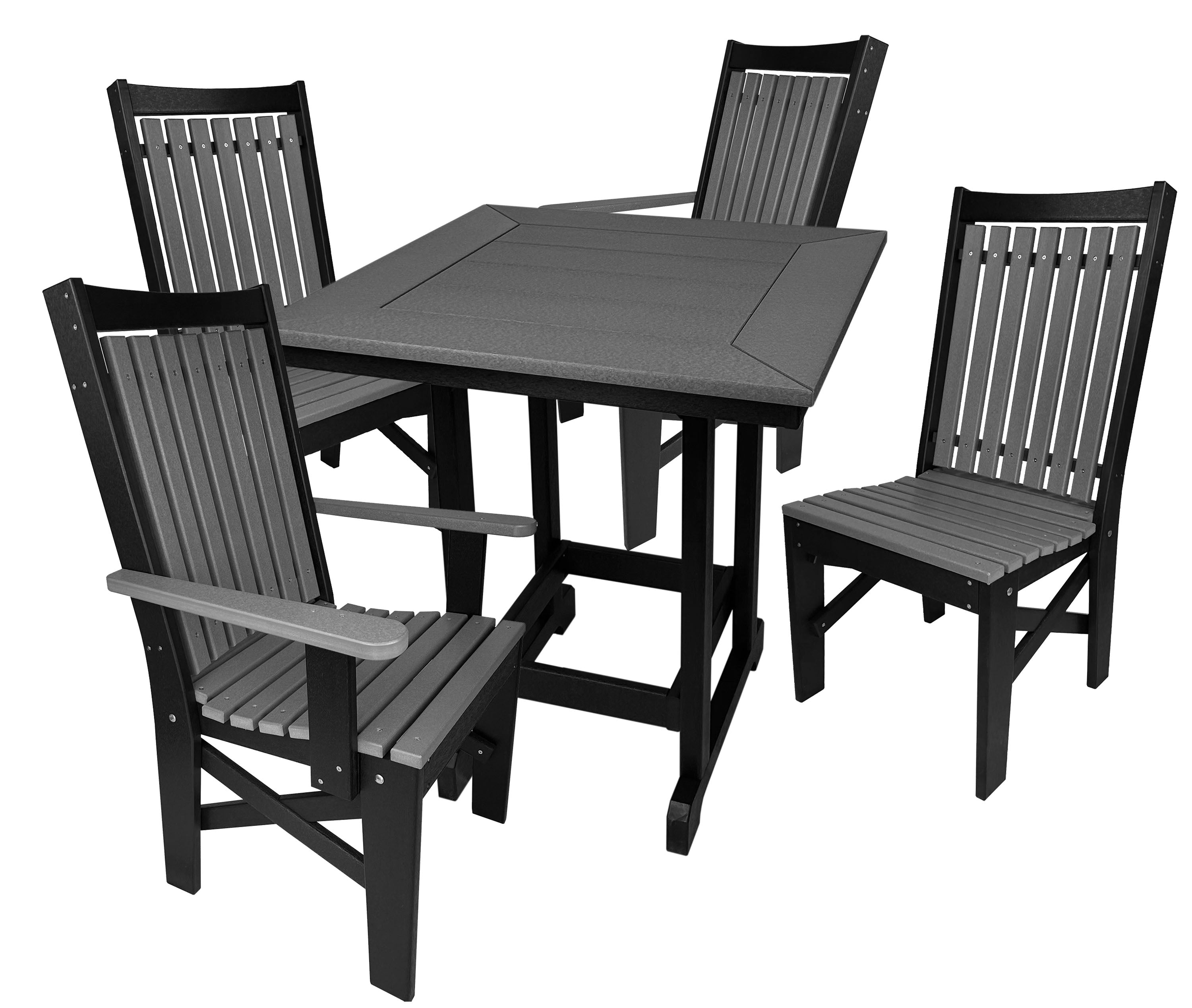 DuraWeather Poly&reg; 5-Piece Mission Dining Set Two Side Chairs