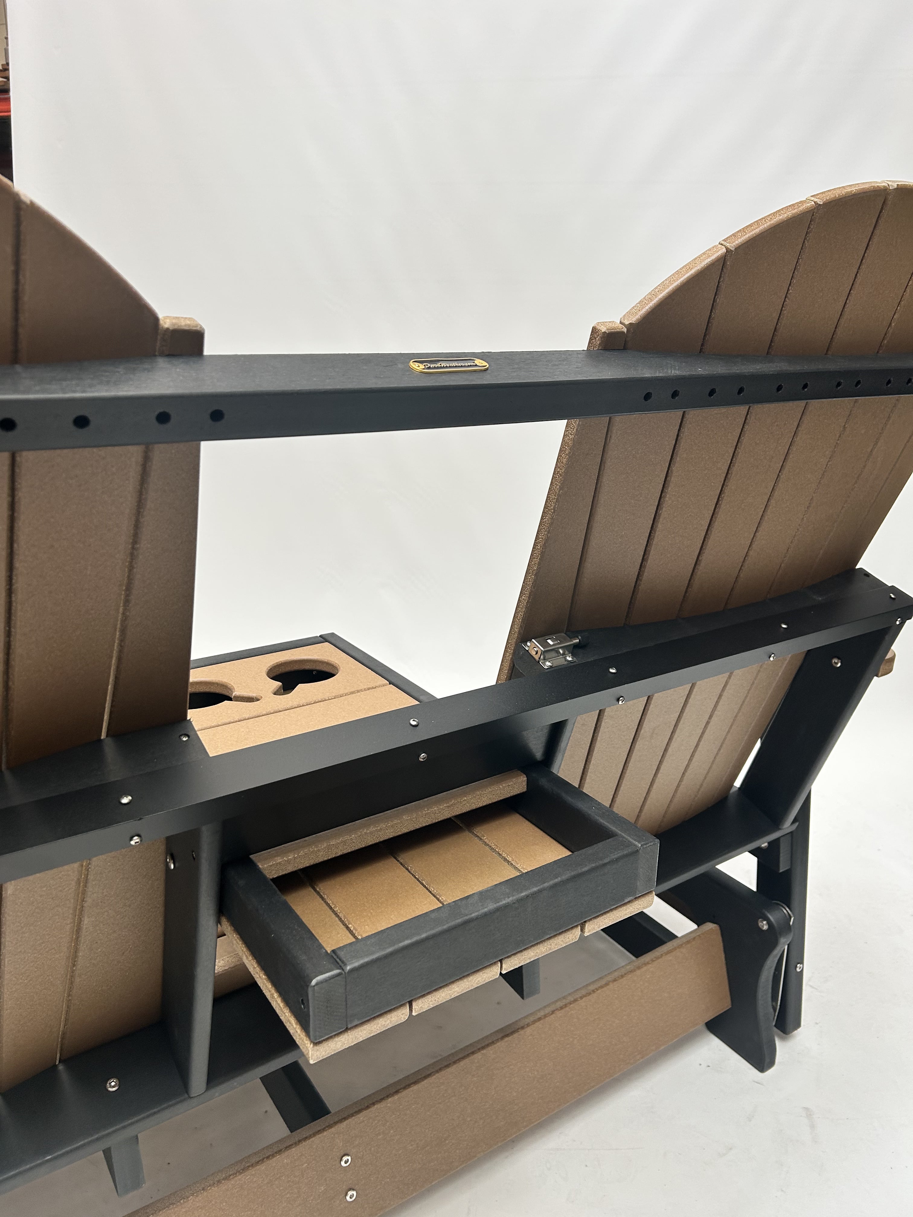 Classic Adirondack 5'ft Glider Console with Cupholders