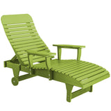 duraweather polywood kiwi green adjustable chaise lounge with wheels