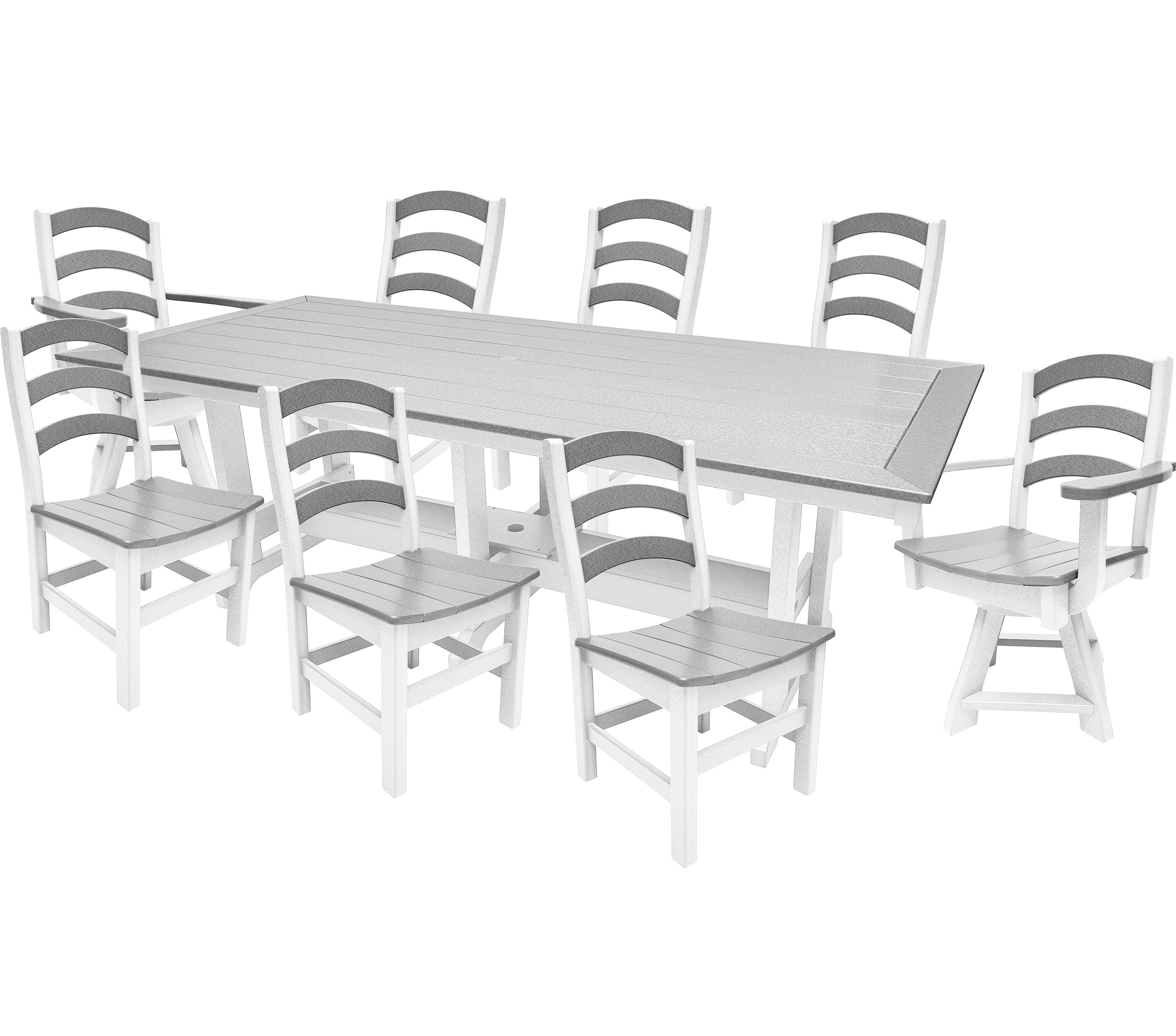 9-Piece Gardenia Dining Set With Two Swivel Chairs