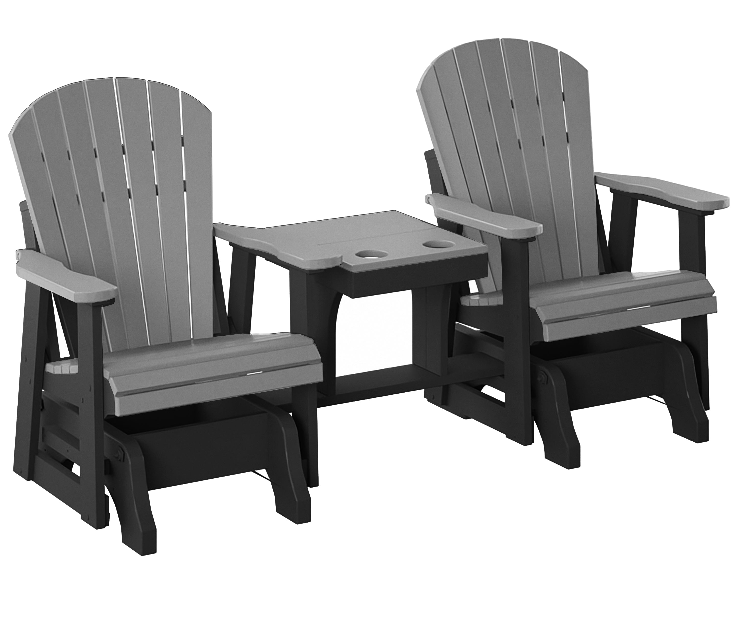 Single Gliders Settee with Stationary Table Console - New