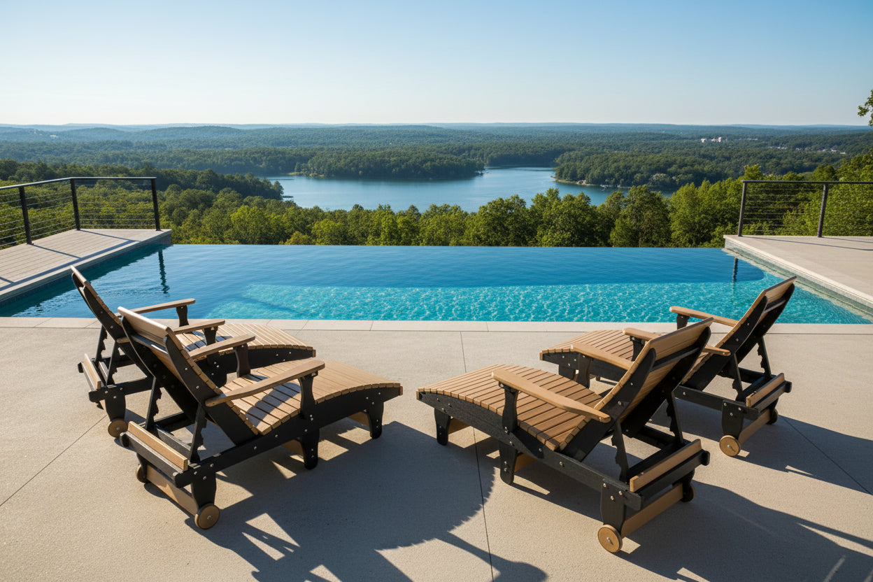 Chaise Lounge With Wheels And Adjustable Back