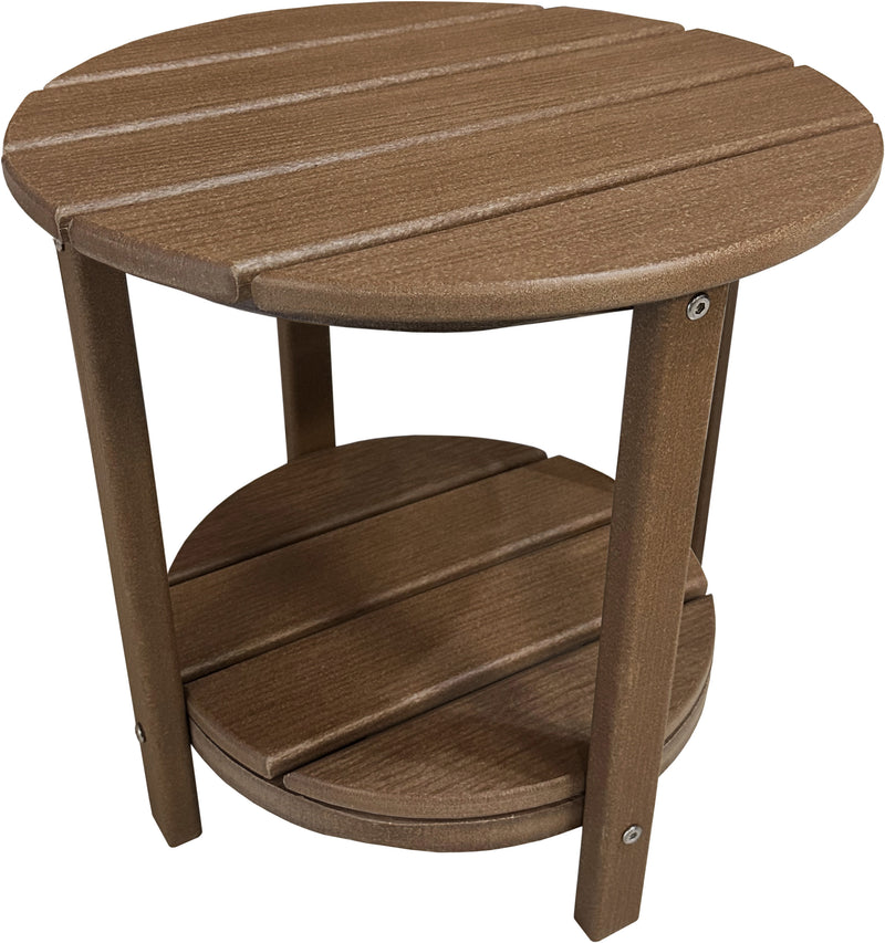 QUICK SHIP - DuraWeather Poly&reg; 18" Round Two Tier End Table