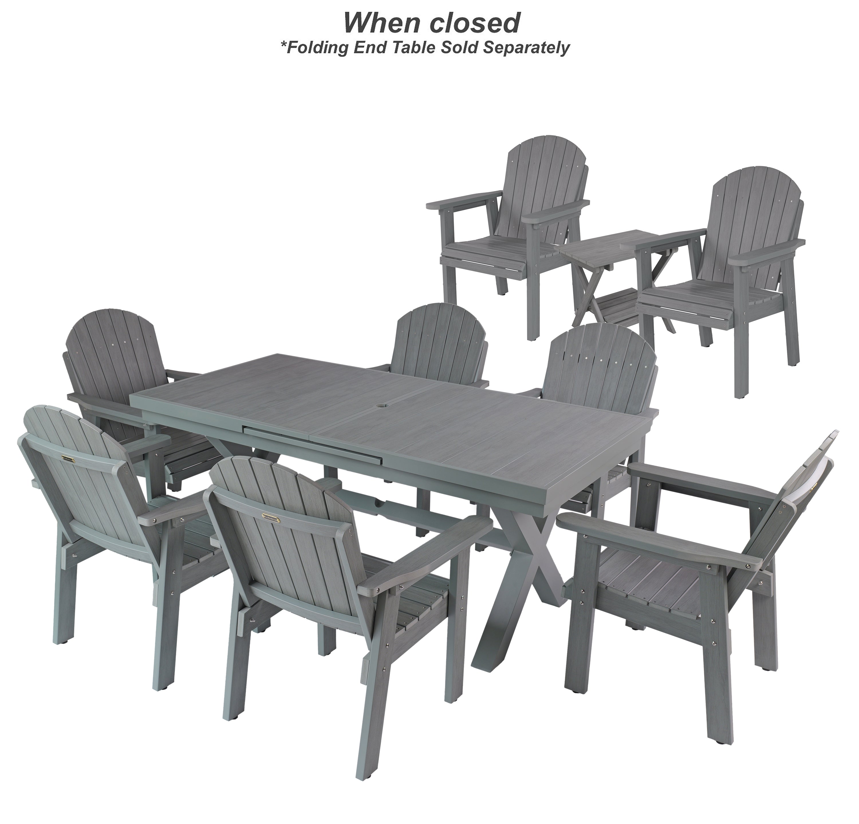 9-Piece Extension Adirondack Dining Table Set