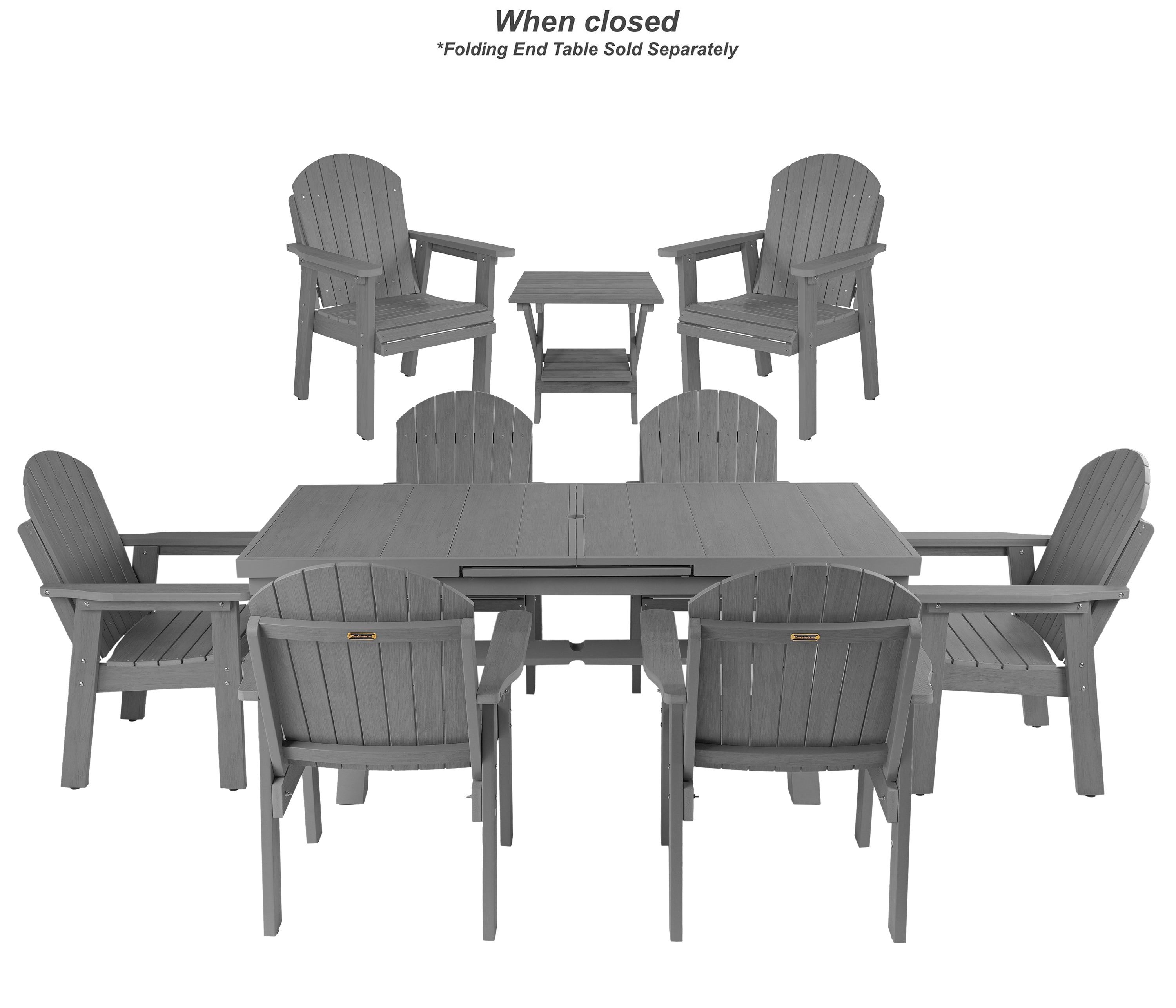 9-Piece Extension Adirondack Dining Table Set
