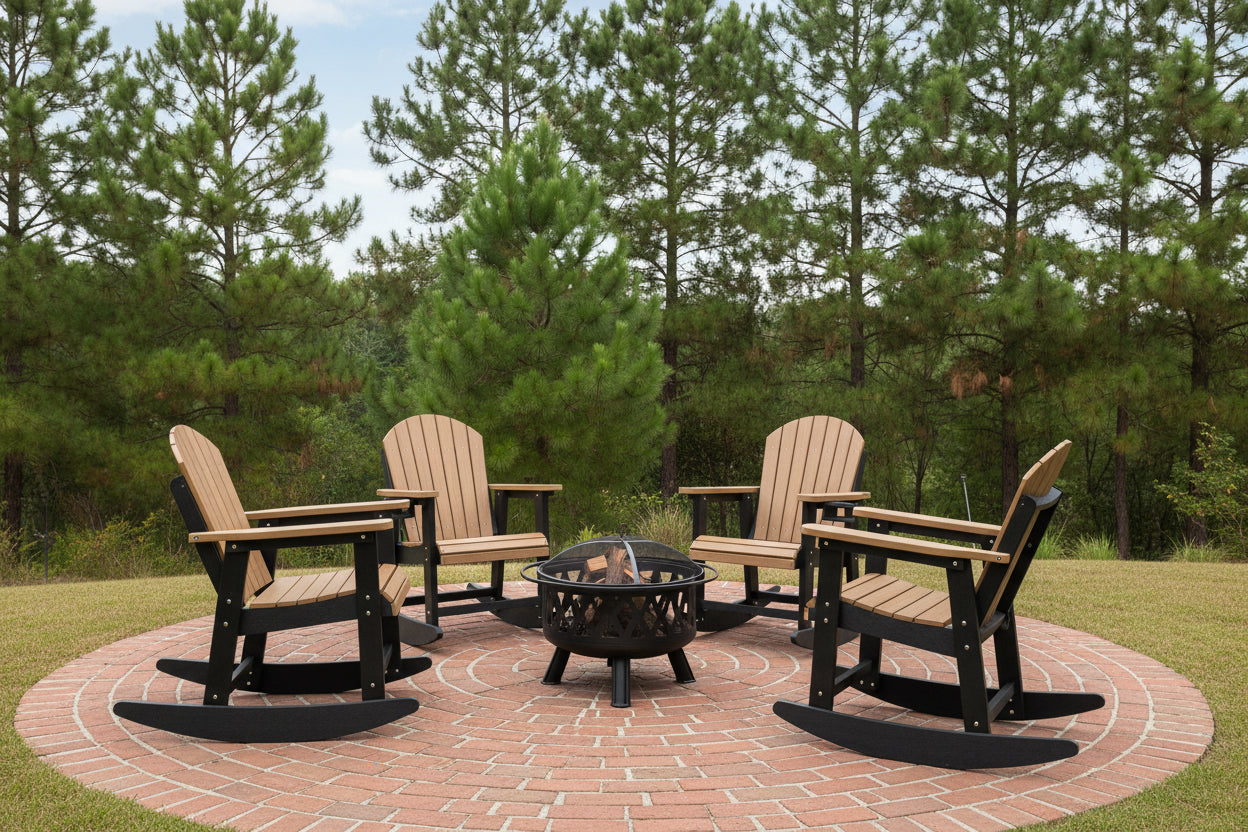 Adirondack Porch Rocker With Wine & Cup Holders