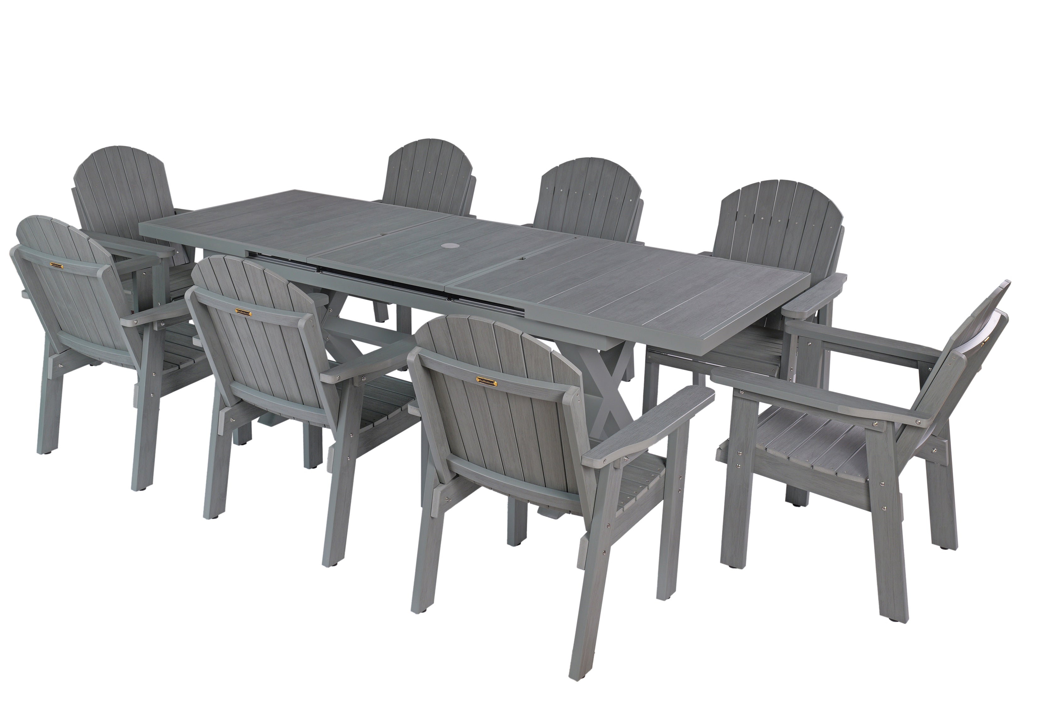 9-Piece Extension Adirondack Dining Table Set
