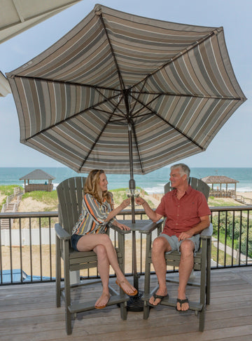 9'ft Patio Umbrella Push Button Tilt Sunbrella® Double Wind Vents