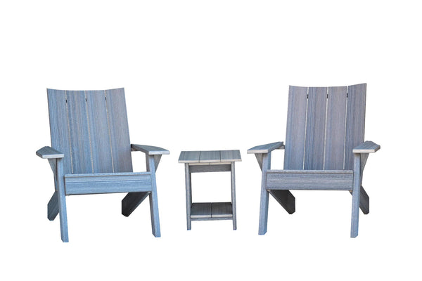 DuraWeather Poly Set of 2 Modern Adirondack Chair & End Table