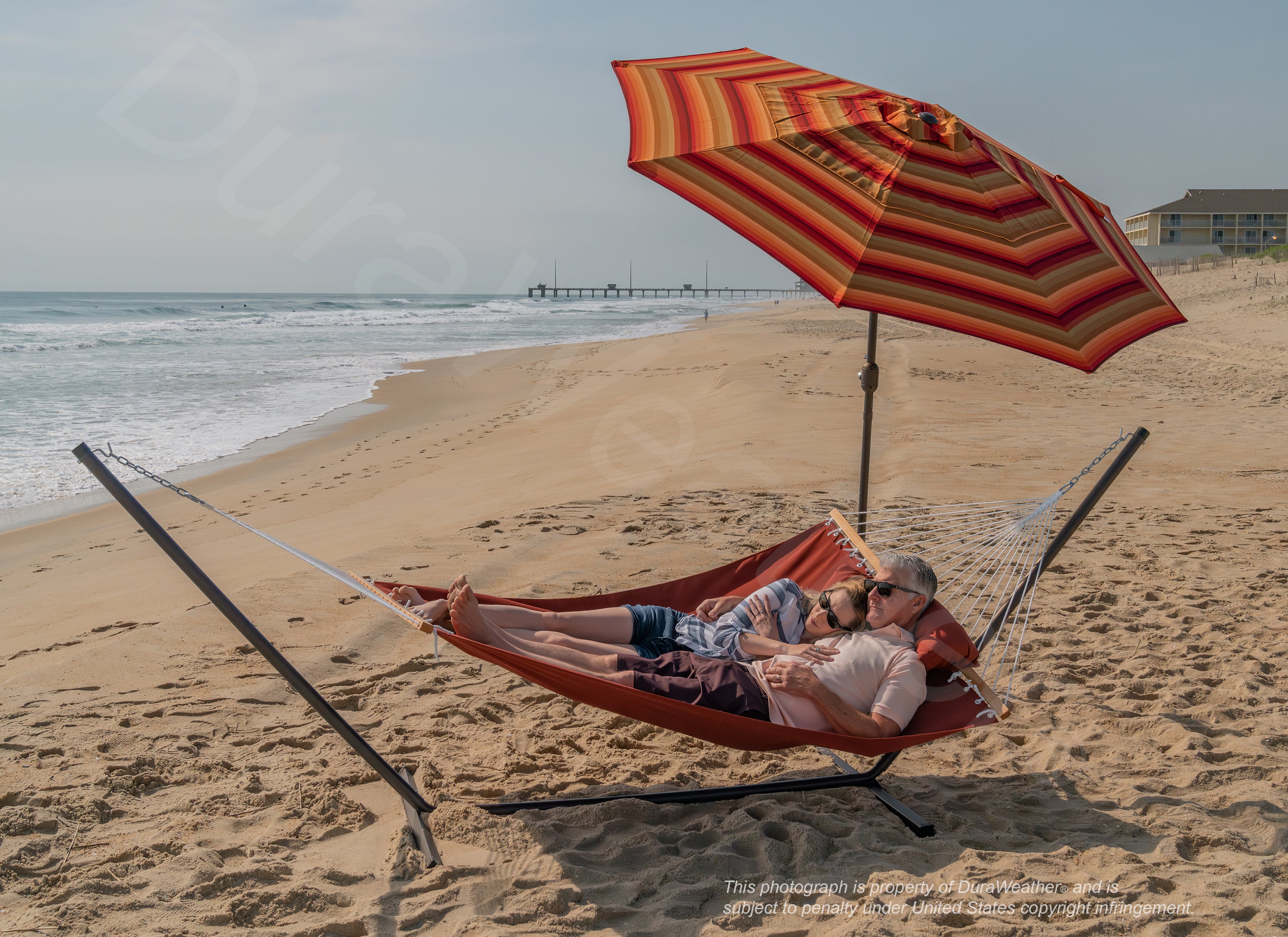 DURAWEATHER POLY® Hammock with Detachable Pillow in Sunbrella Fabrics