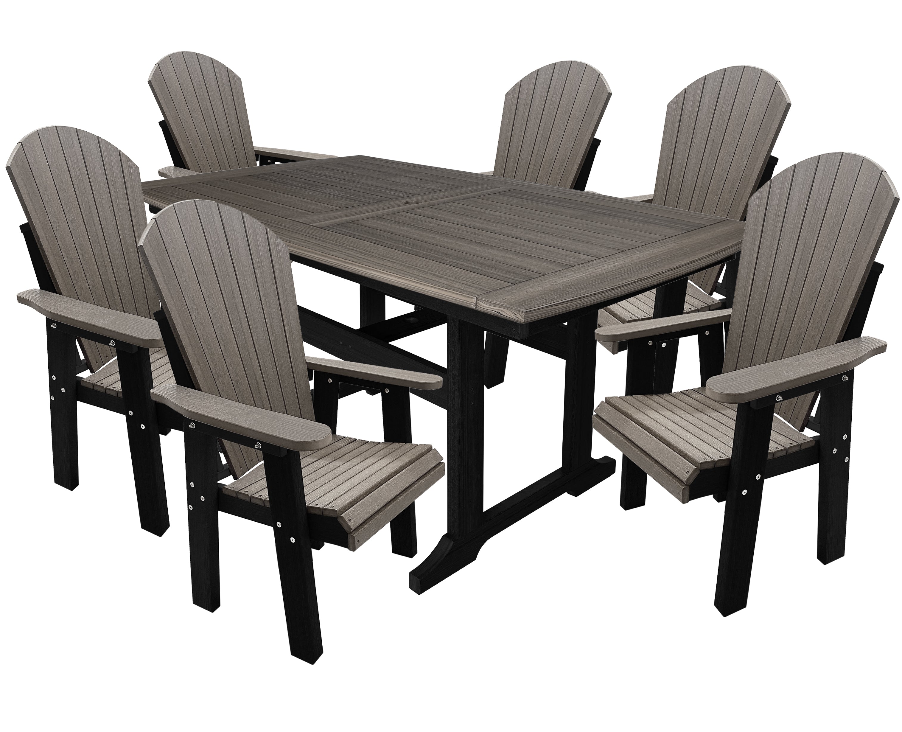 DURAWEATHER POLY® 7-Piece Lakeside Adirondack Dining Table Set
