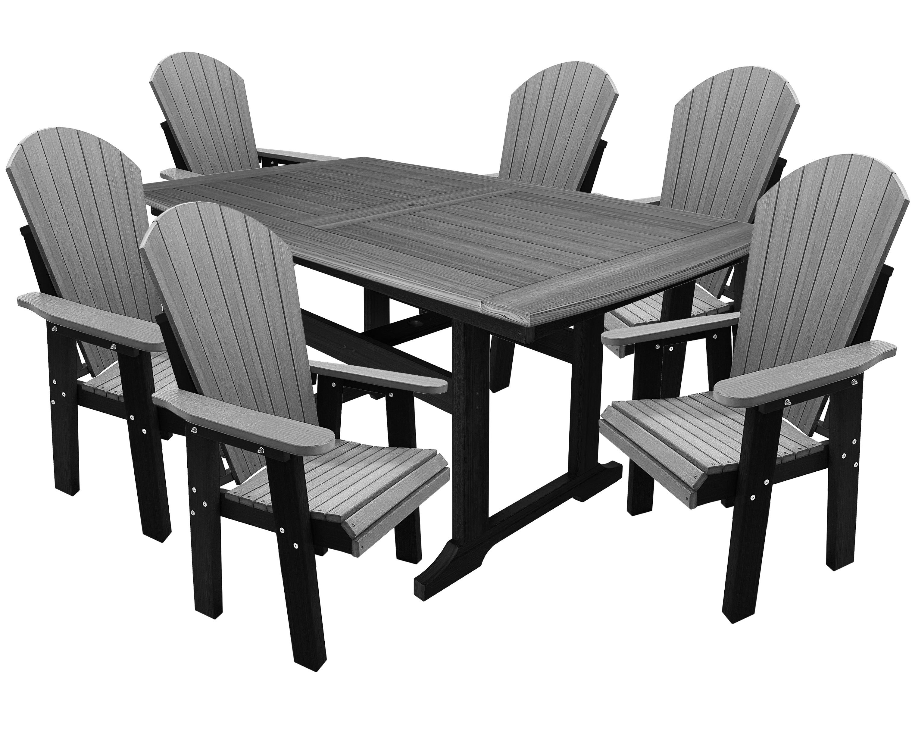 DURAWEATHER POLY® 7-Piece Lakeside Adirondack Dining Table Set