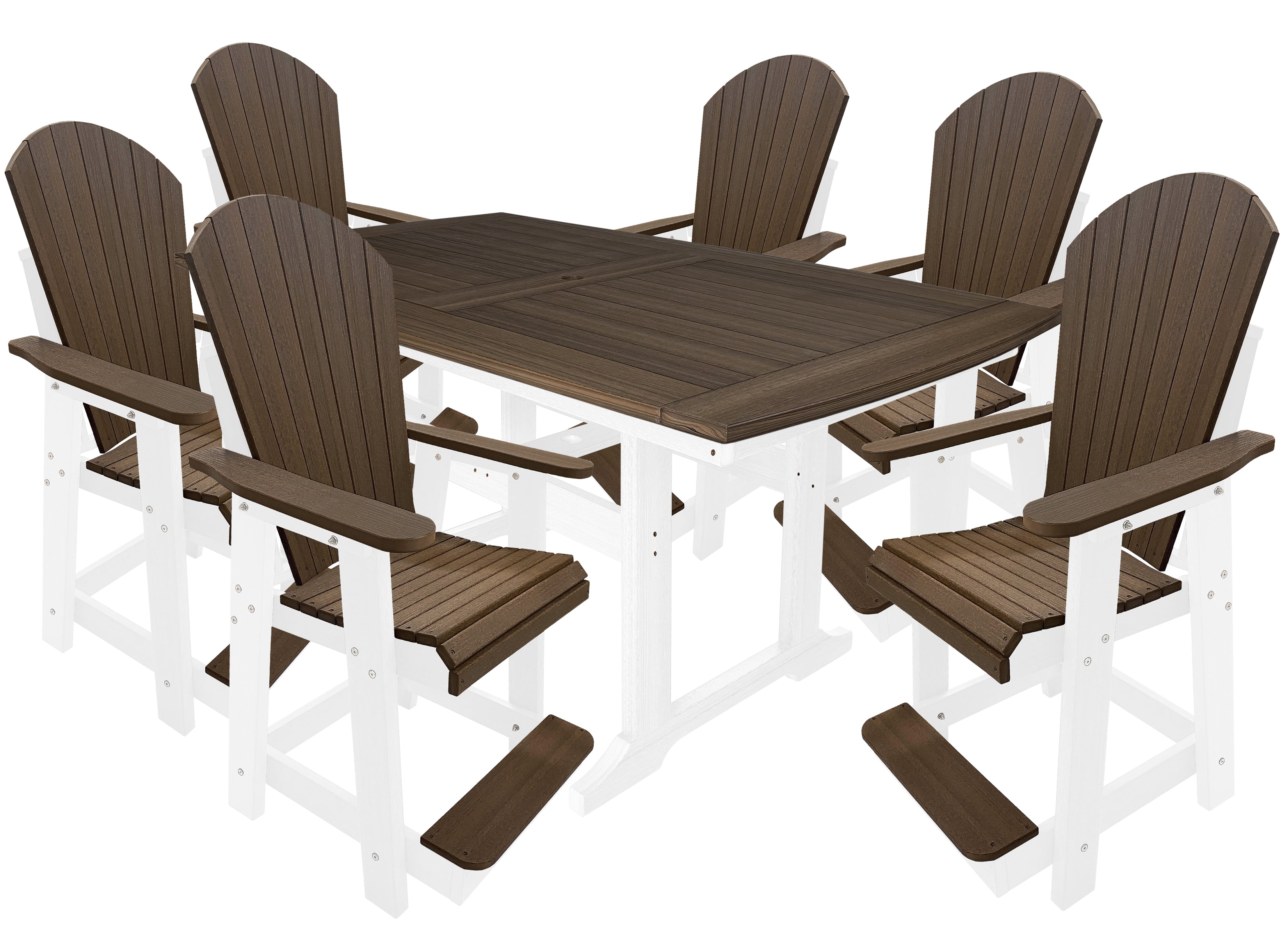 DURAWEATHER POLY® 7-Piece Lakeside Adirondack Counter Height Dining Table Set