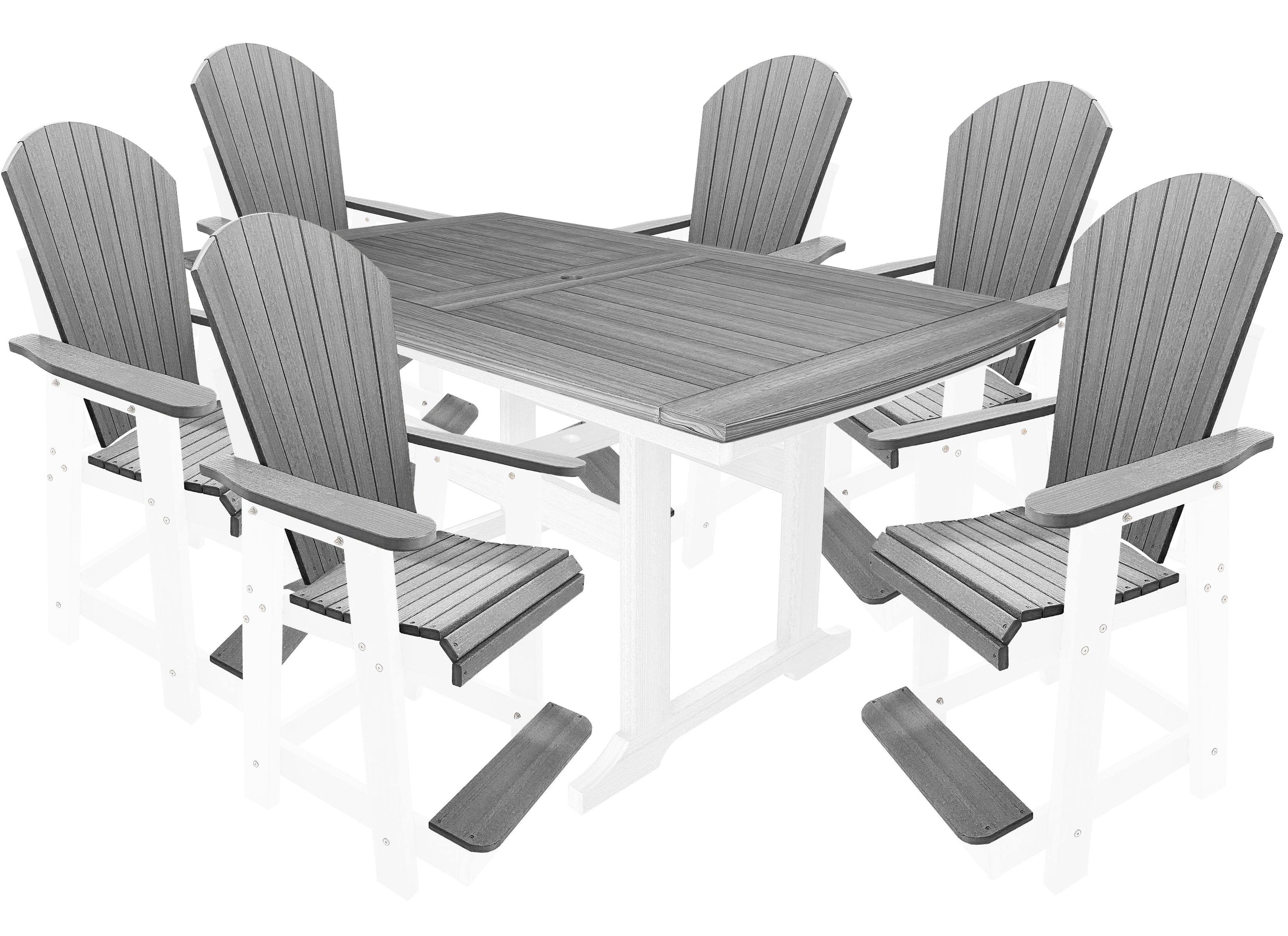 DURAWEATHER POLY® 7-Piece Lakeside Adirondack Counter Height Dining Table Set