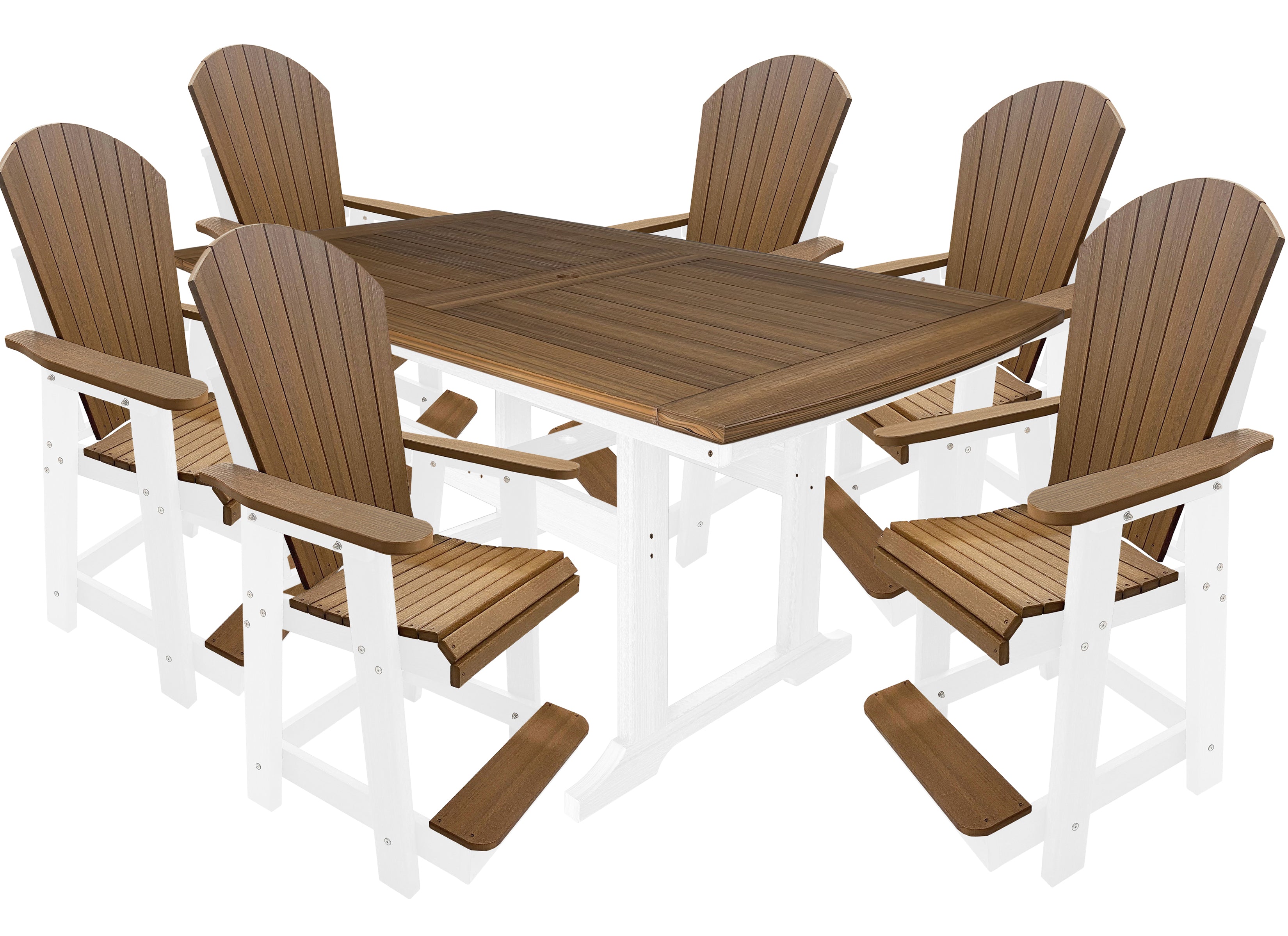 DURAWEATHER POLY® 7-Piece Lakeside Adirondack Counter Height Dining Table Set