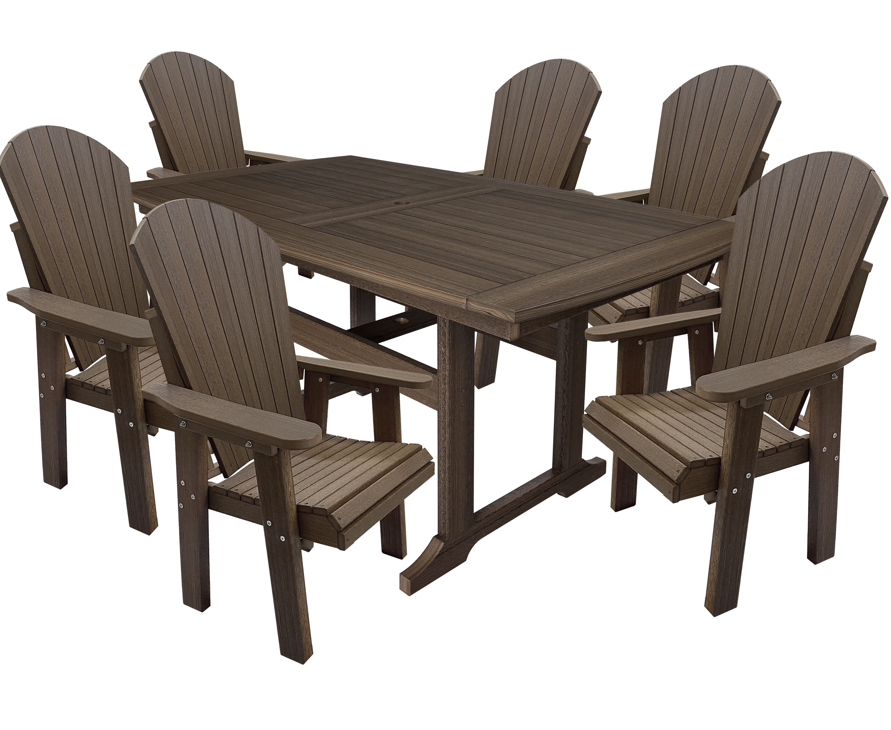 DURAWEATHER POLY® 7-Piece Lakeside Adirondack Dining Table Set