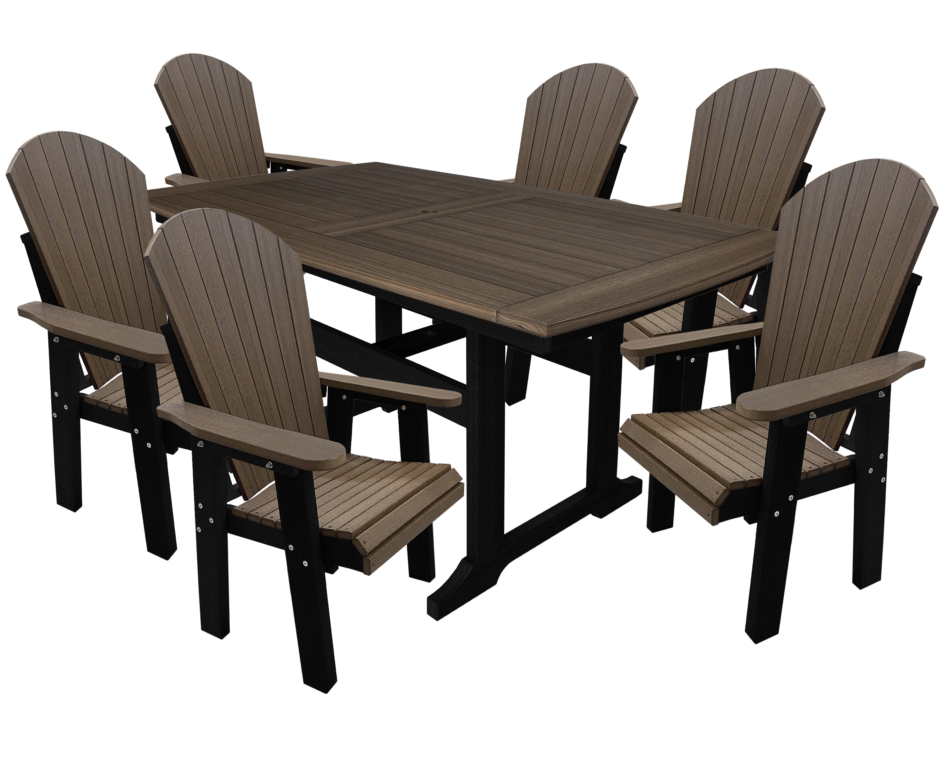DURAWEATHER POLY® 7-Piece Lakeside Adirondack Dining Table Set
