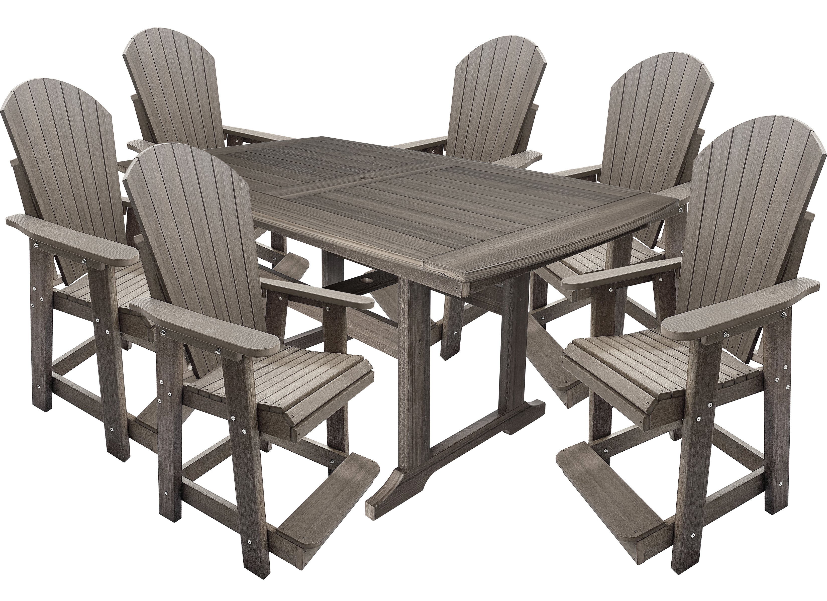 DURAWEATHER POLY® 7-Piece Lakeside Adirondack Counter Height Dining Table Set