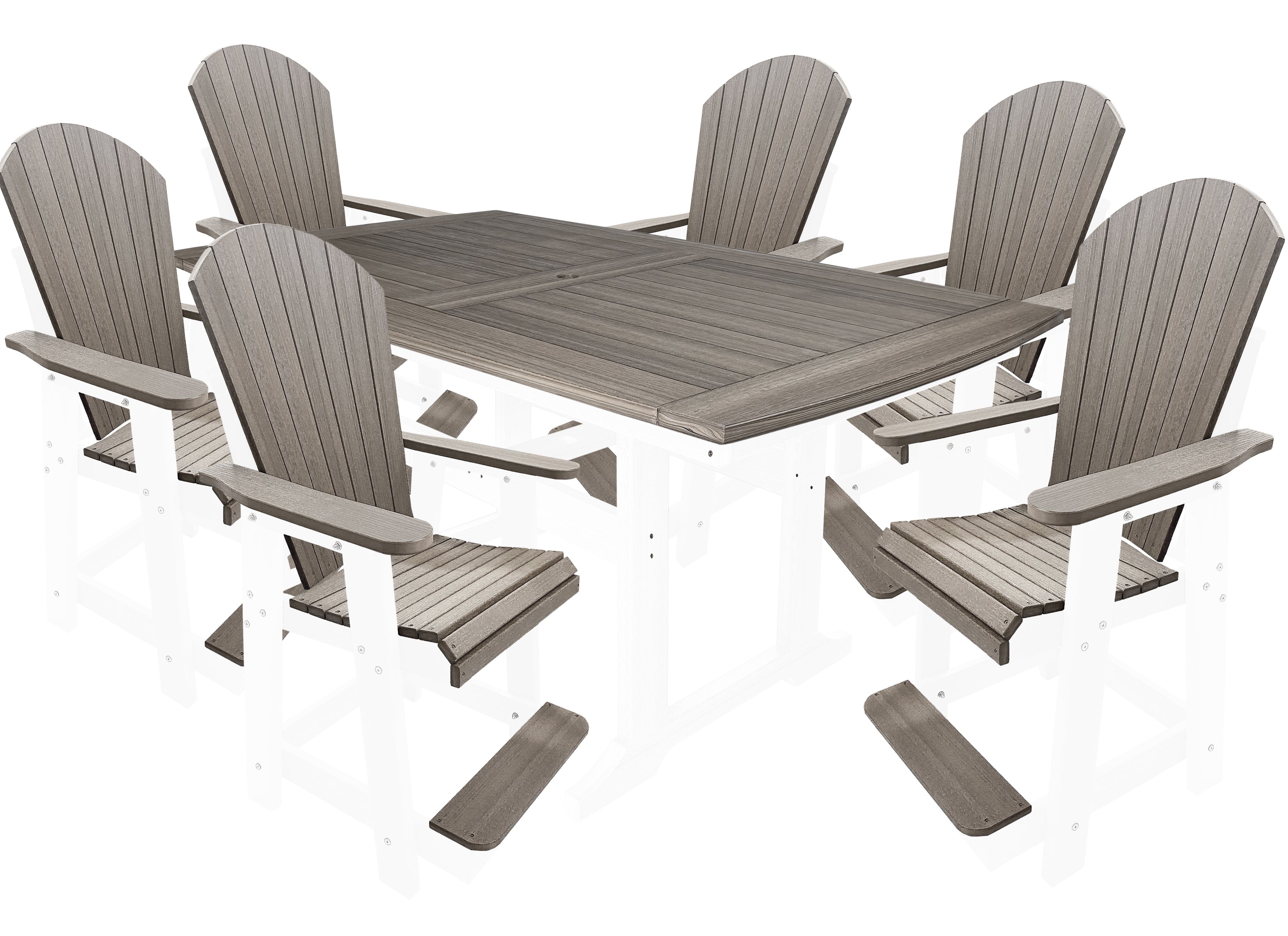 DURAWEATHER POLY® 7-Piece Lakeside Adirondack Counter Height Dining Table Set