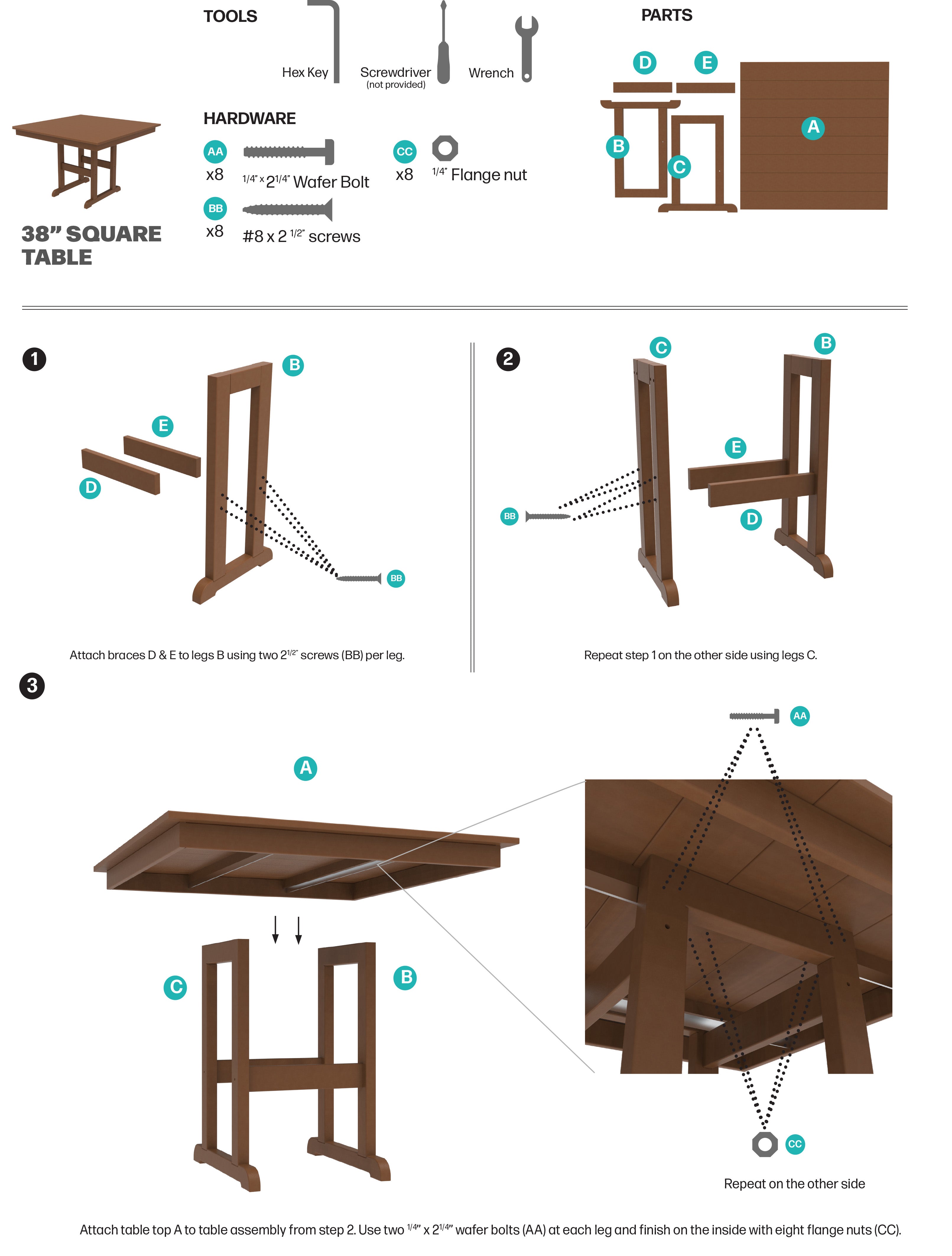 5-Piece Modern Adirondack Dining Set