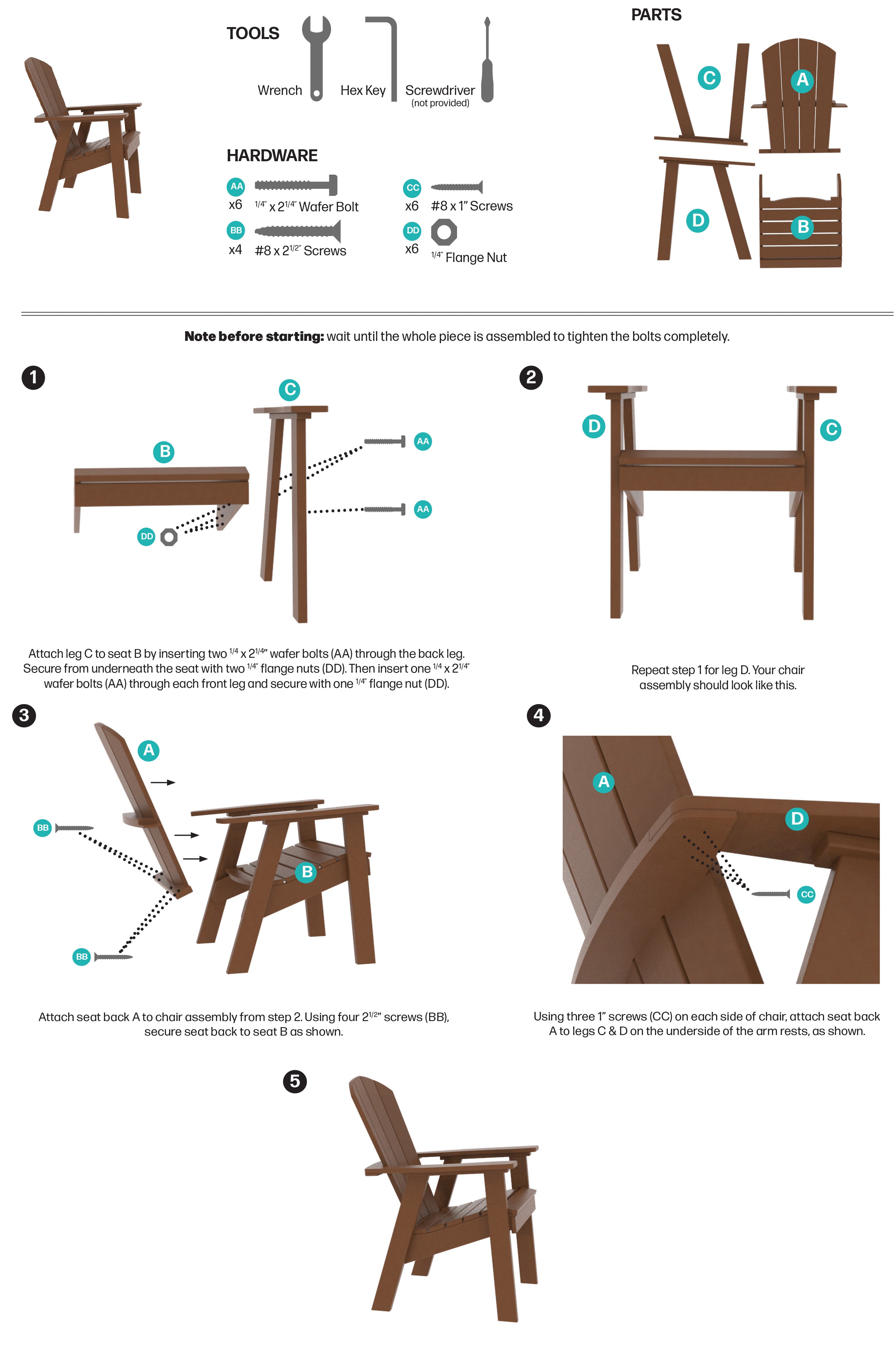 5-Piece Maybeck Adirondack Dining Set - New
